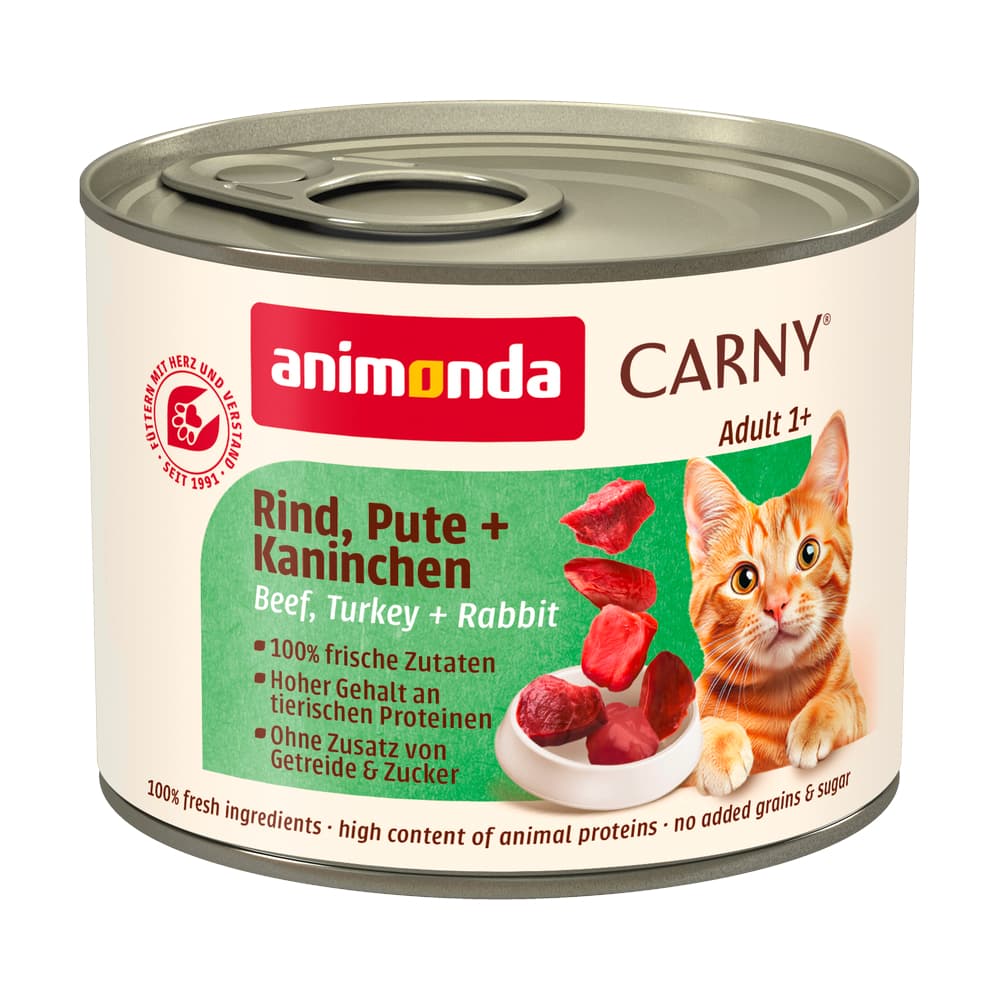 animonda Carny Adult 6 x 200 g - Rind, Pute & Kaninchen