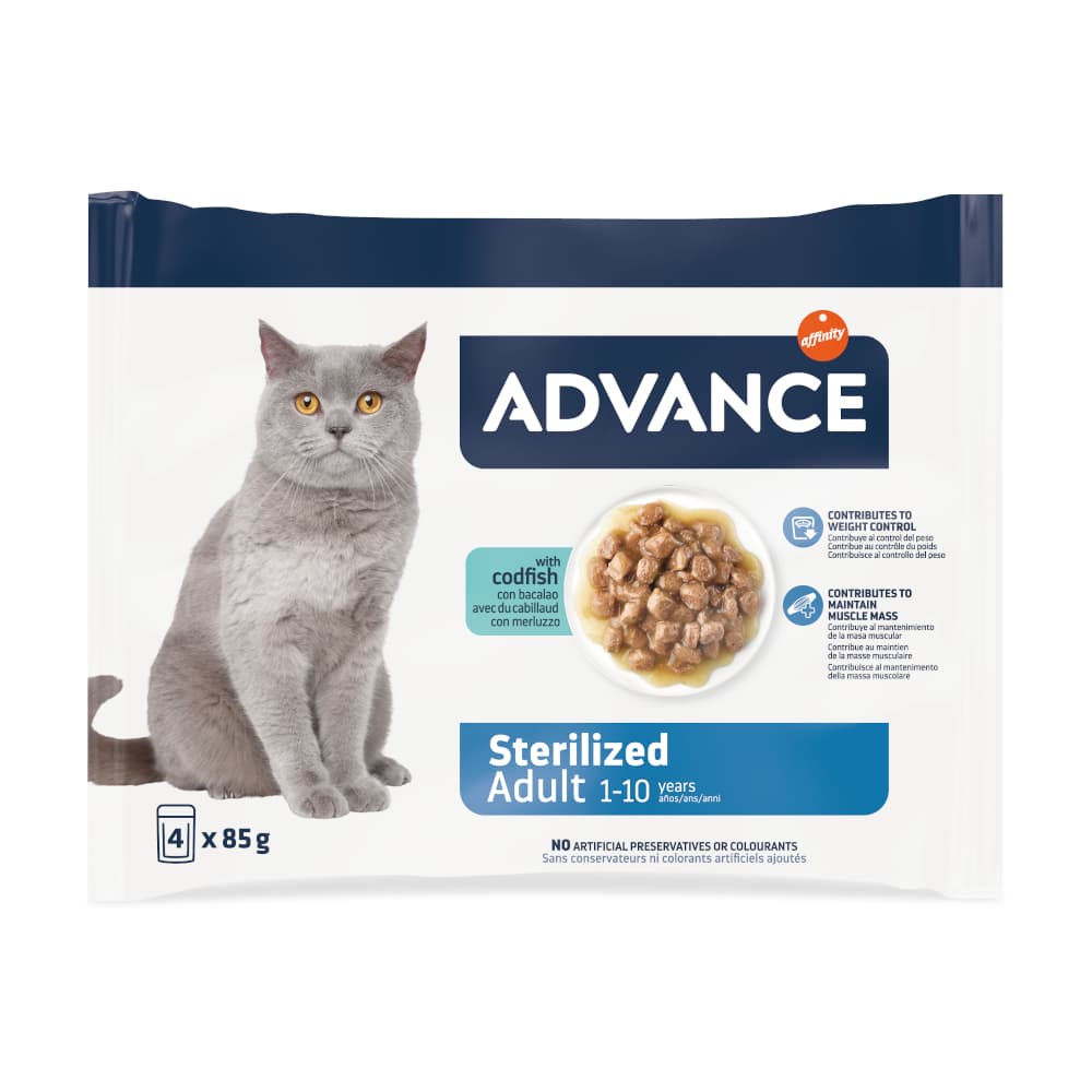 Advance Feline Sterilized Kabeljau - 52 x 85 g