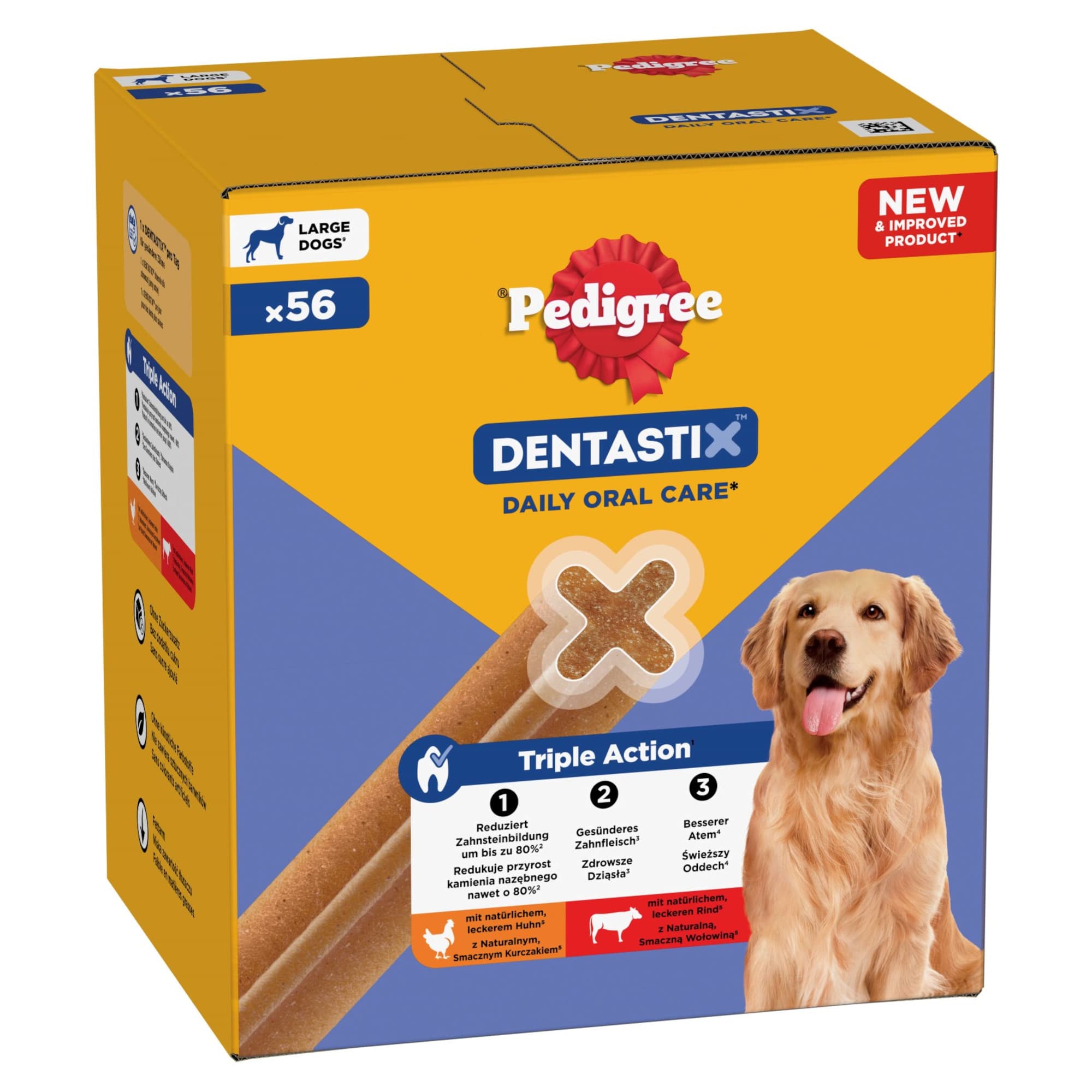 Sparpaket! 168 x Pedigree DentaStix Tägliche Zahnpflege / Fresh - für große Hunde (>25 kg)