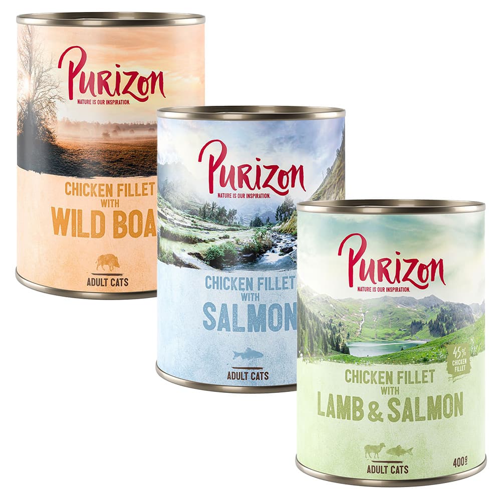 Purizon Original 24 x 400 g - getreidefrei - Mixpaket (3 Sorten)