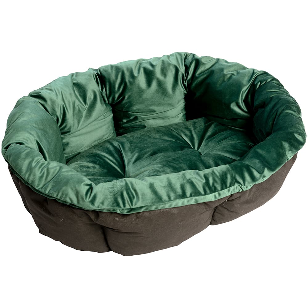 Überzug Samt grün für Ferplast Korb Siesta Deluxe (ohne Korb) - Größe 10: L 96 x B 71 x H 32 cm
