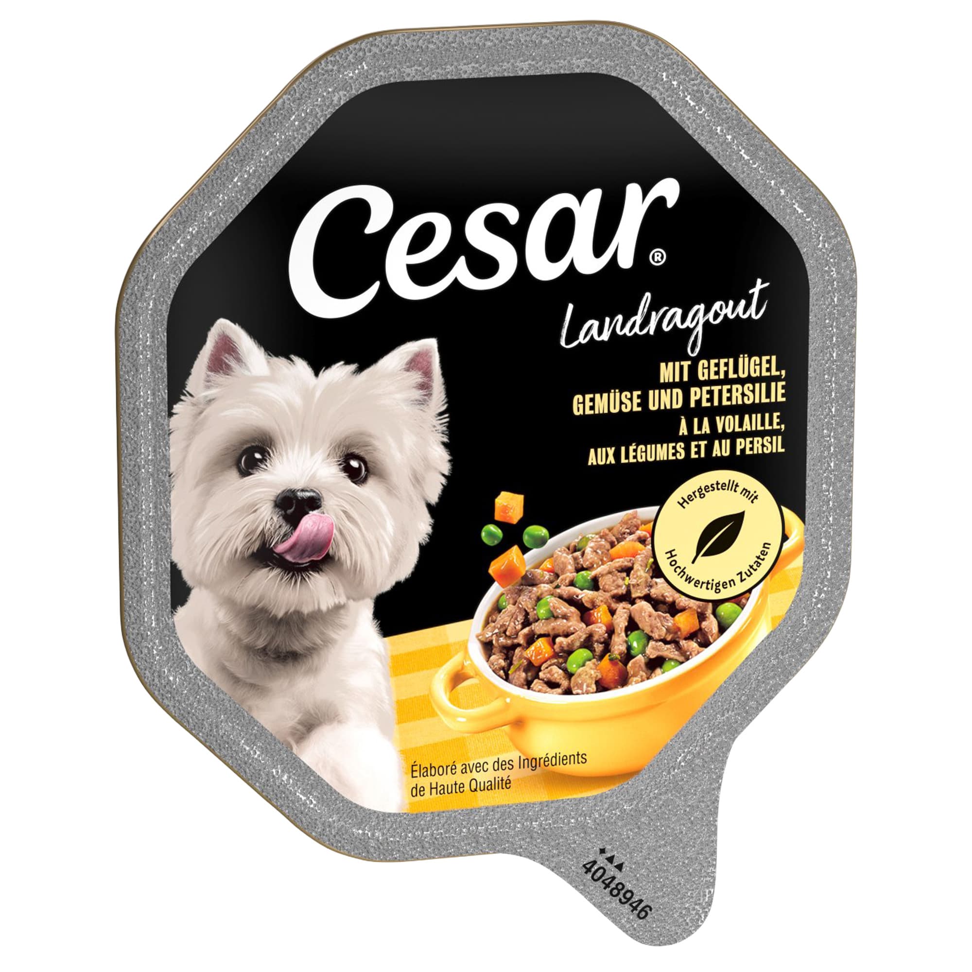 Megapack Cesar Schale 28 x 150 g - Landküche mit Geflügel und Gemüse in Sauce