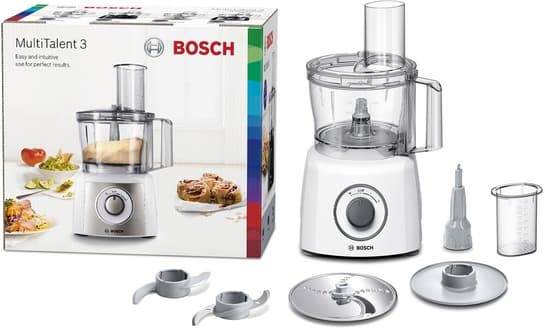 BOSCH Kompakt-Küchenmaschine MultiTalent 3 800 W Weiß, Weiß MCM3100W