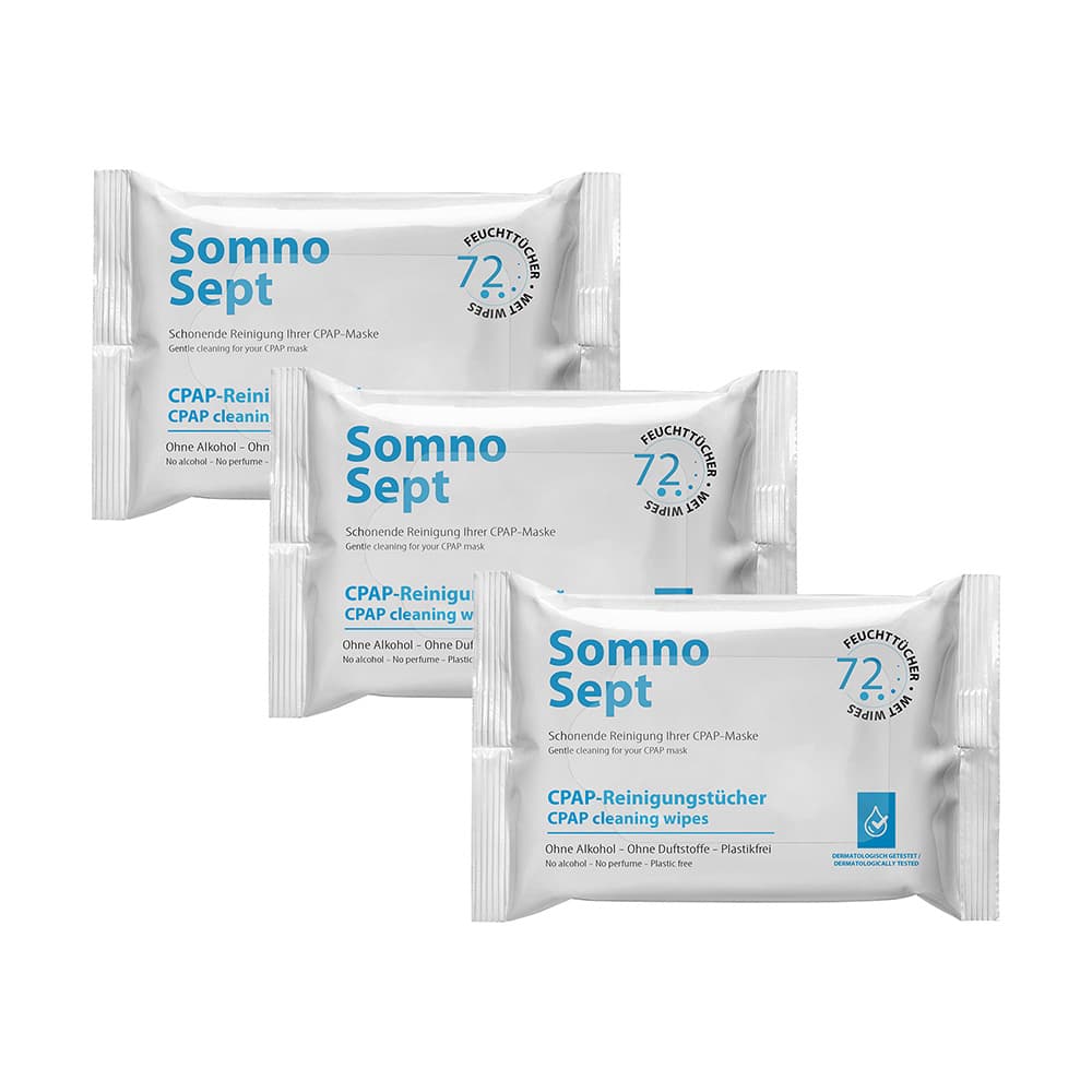 SomnoSept CPAP-Reinigungstücher Multipacks – Reinigungstücher für Schlafmasken und Atemmasken, CPAP Maske Zubehör, Maskenreiniger, CPAP Wipes