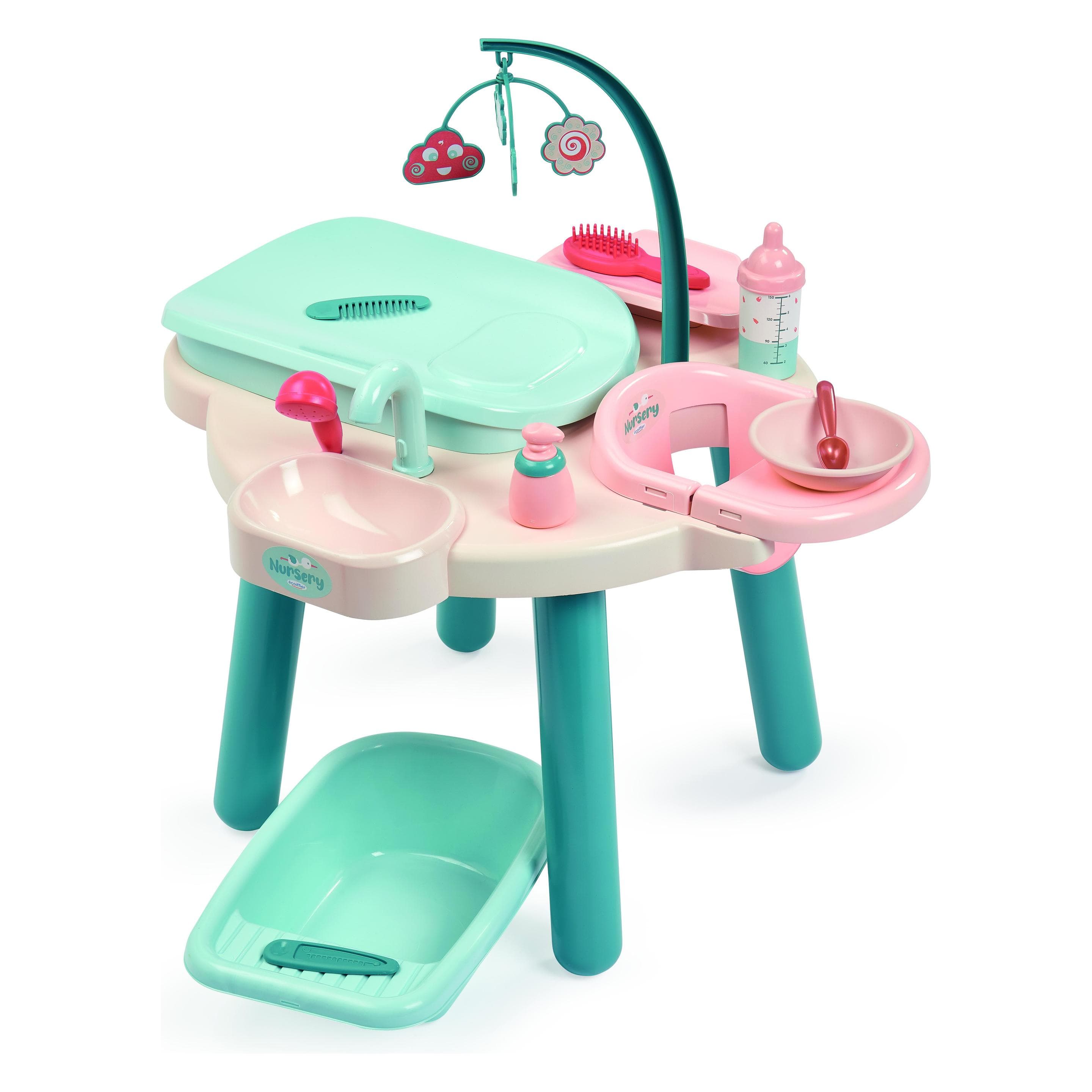 Ecoiffier Wickeltisch fürs Kinderzimmer – 11-teilig