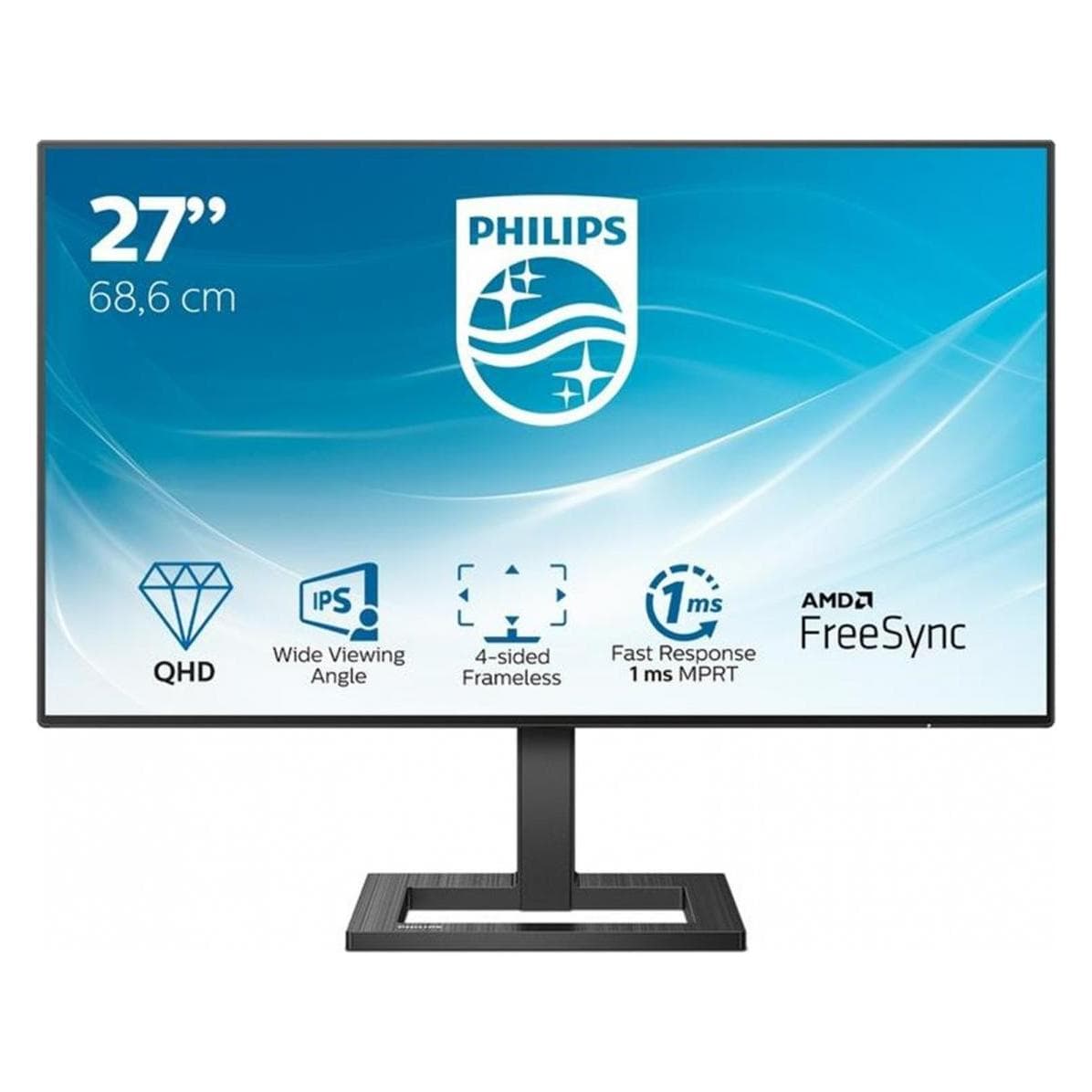 Philips 275E2FAE/00 (2560 x 1440 Pixel, 27"), Monitor, Schwarz
