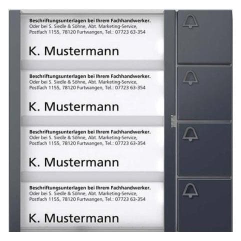 Siedle, Klingel + Türsprechanlage, Bus-Tasten-Modul anthrazitgrau BTM 650-04 AG