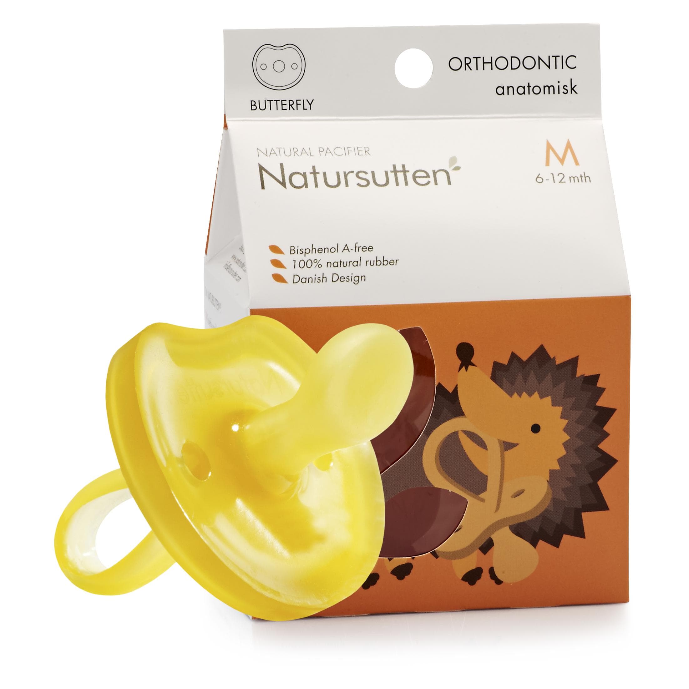 Natursutten, Nuggi, Bio Schnuller Butterfly Zahngerecht M 6-12 Monate (1x, 6 - 12 Monate)