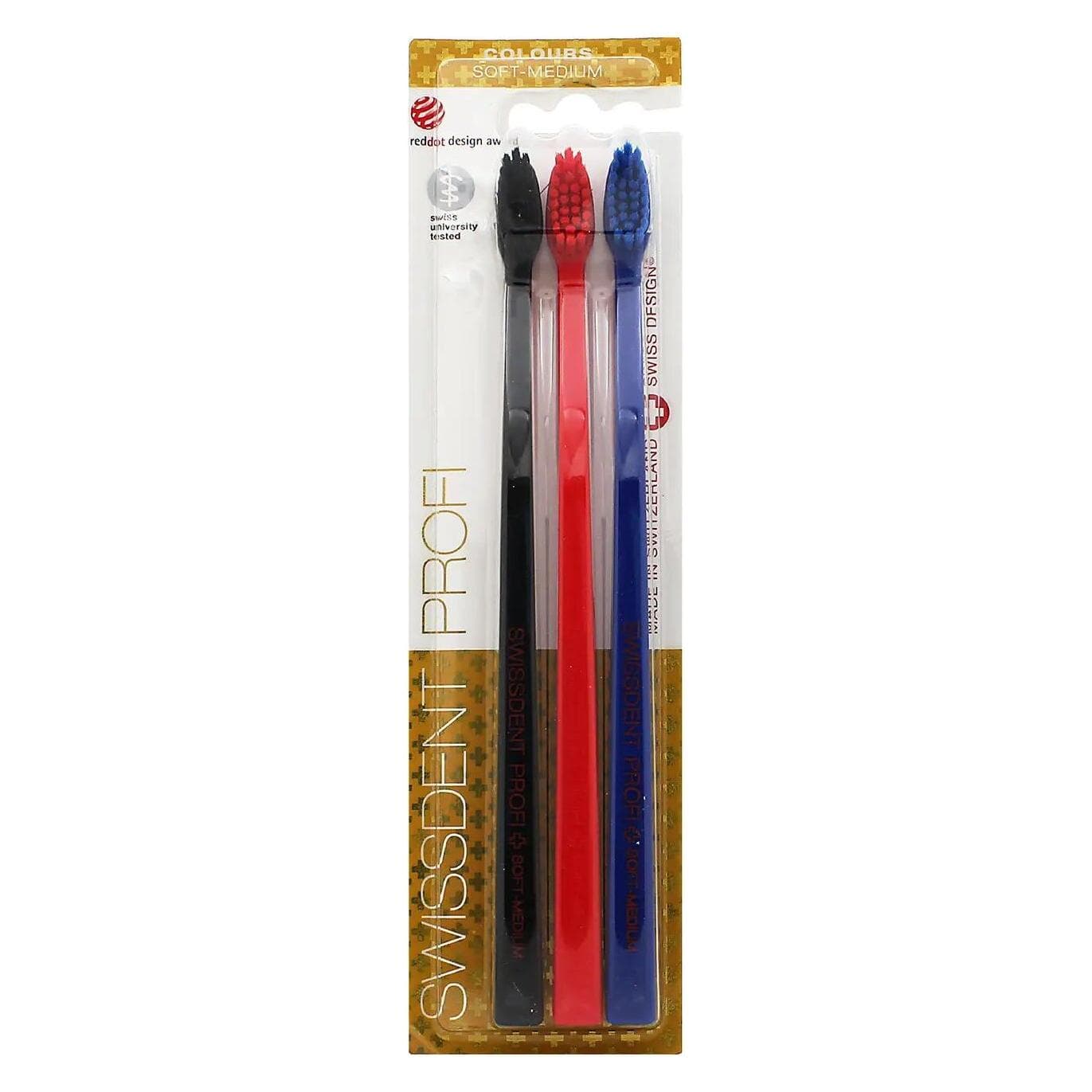 Swissdent, Handzahnbürste, Profi Colours Trio (Weich, 3x)