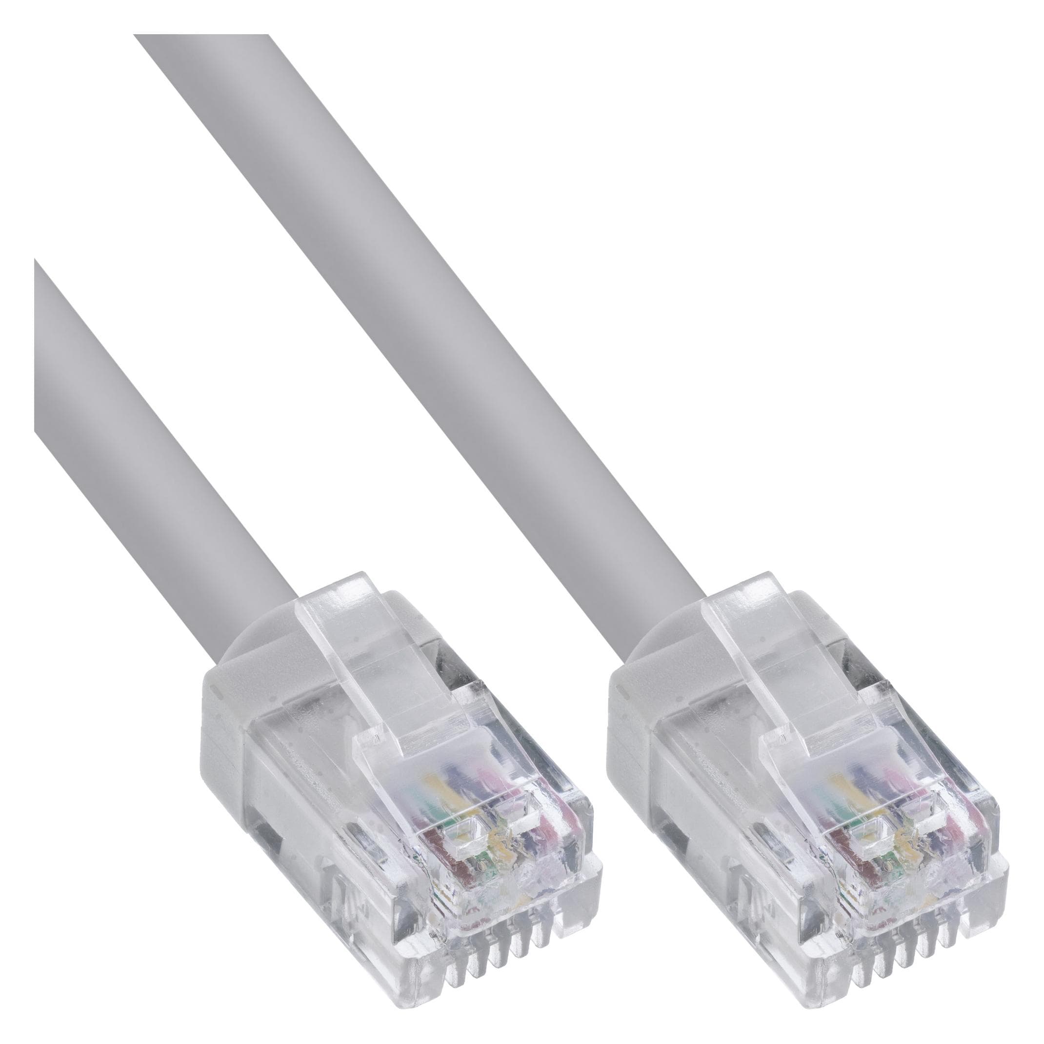 InLine Modular-Rundkabel RJ12, Stecker / Stecker, 6adrig, 6P6C, 2m, Telefon Zubehör