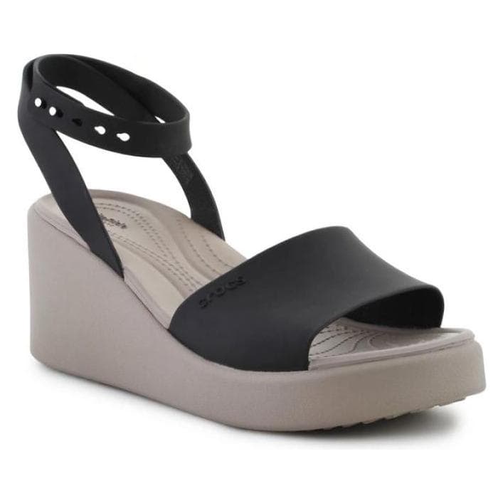 Crocs, Damen, Sandalen, Brooklyn Sandalen mit Knöchelriemen und Keilabsatz, Schwarz, (39)