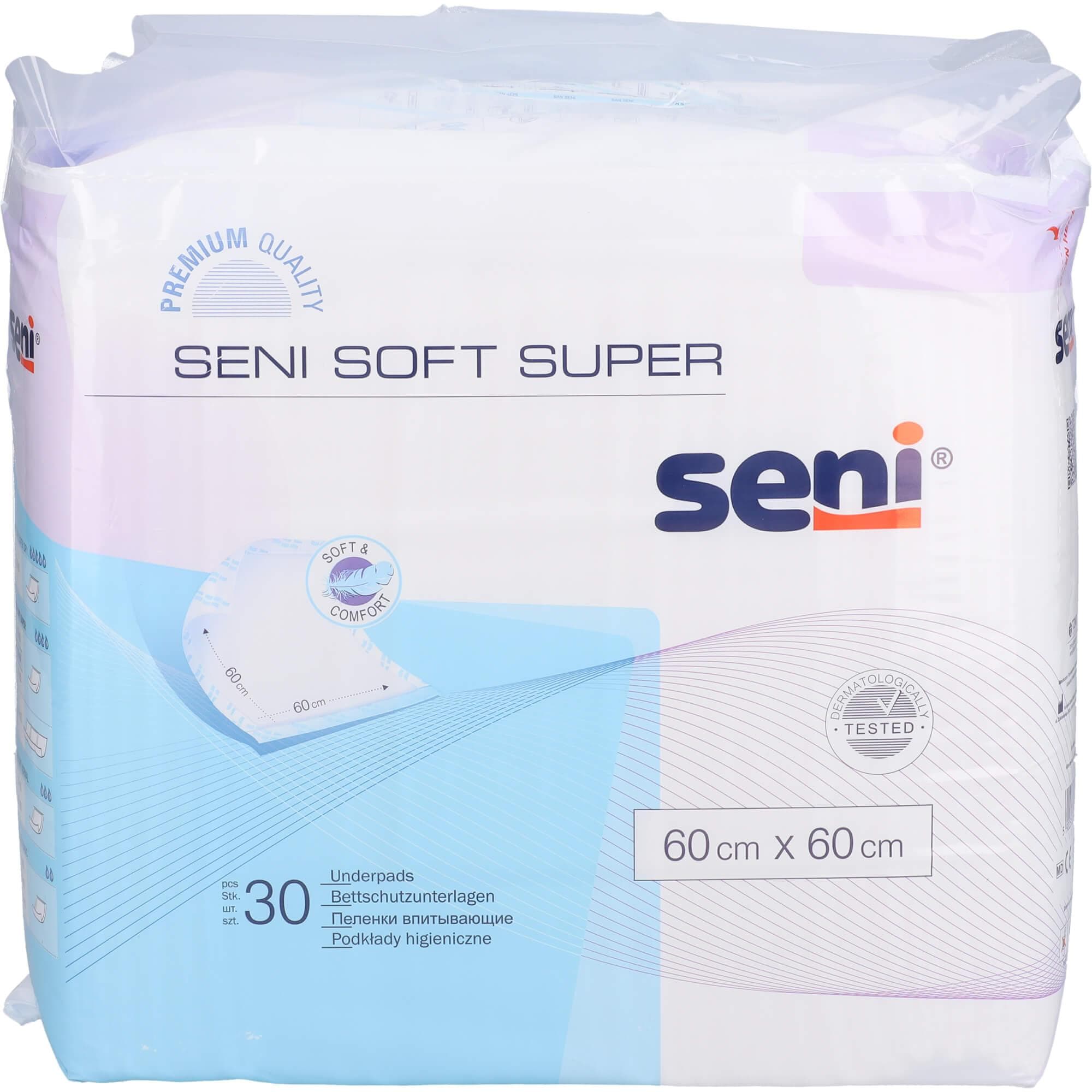 Seni, Inkontinenzhygiene, Soft Super Einmal-Bettschutz 4 Tropfen (30x)
