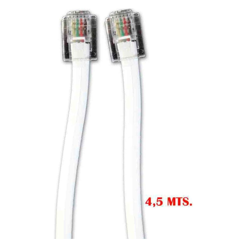 EDM Telephone extension cord 4,5m 4 ways male-male, Telefon Zubehör