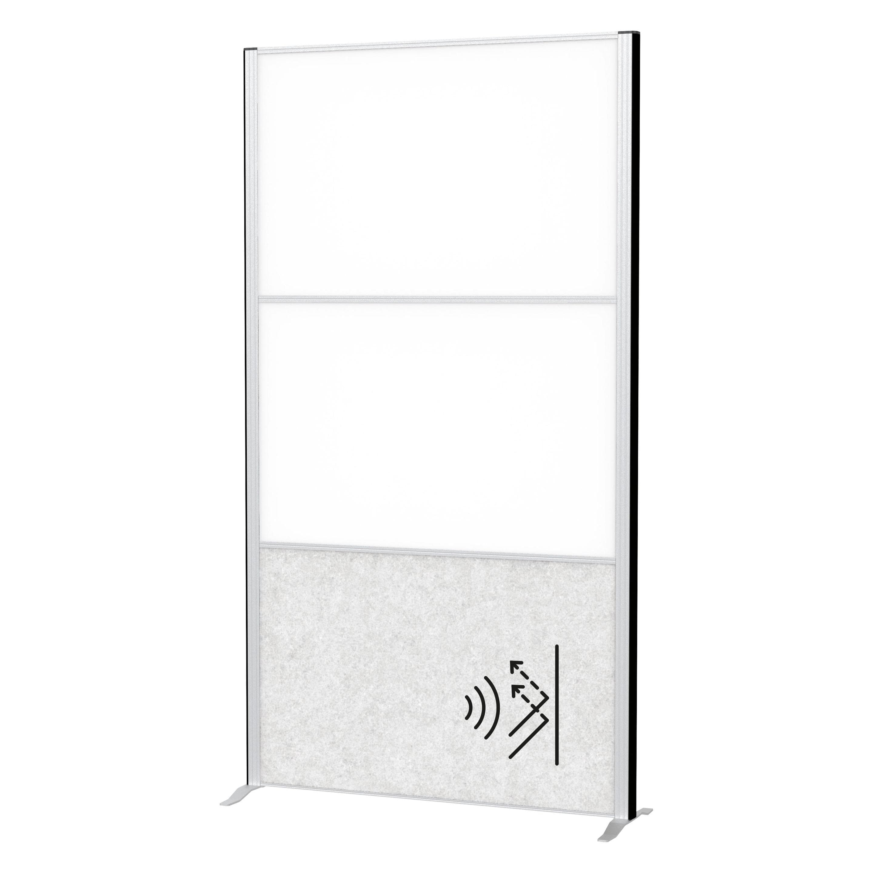 Maul, Trennwand, Akustik-Trennwand MAULconnecto 9623095 hellgrau, weiss 100,0 x 182,0 cm (100 x 182 cm)