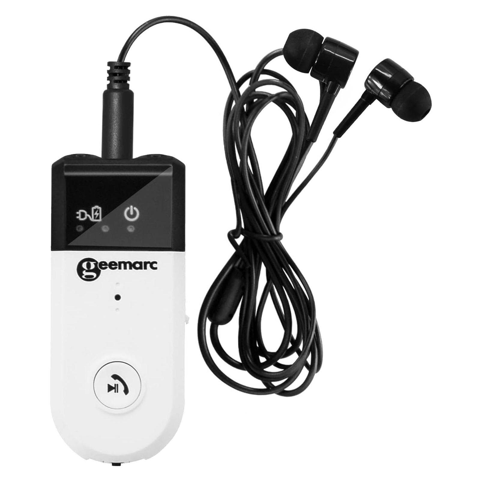 Geemarc iBT10 Loop Freisprecheinrichtung - iBT10 inkl. magnetische Halsschlaufe, Auto Adapter, Weiss