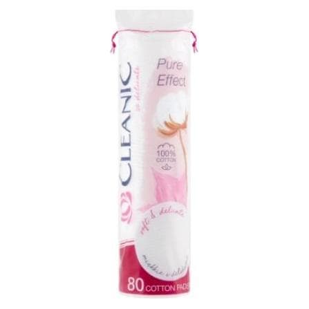 Cleanic, Wattepads, Sauberer purer Effekt runde Baumwollabstriche, 80 Stücke (80x)
