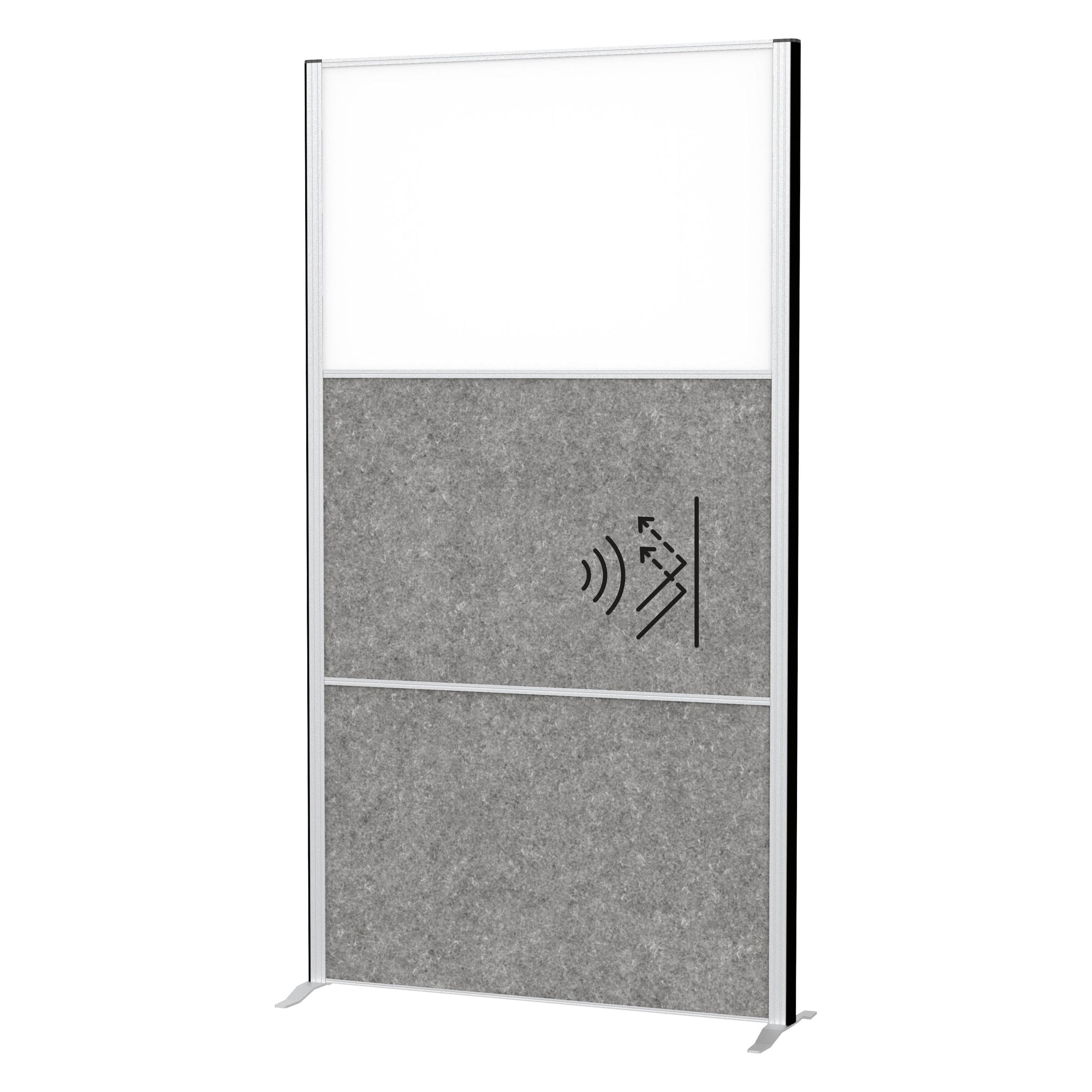 Maul, Trennwand, Akustik-Trennwand MAULconnecto 9603095 dunkelgrau, weiss 100,0 x 182,0 cm (100 x 182 cm)