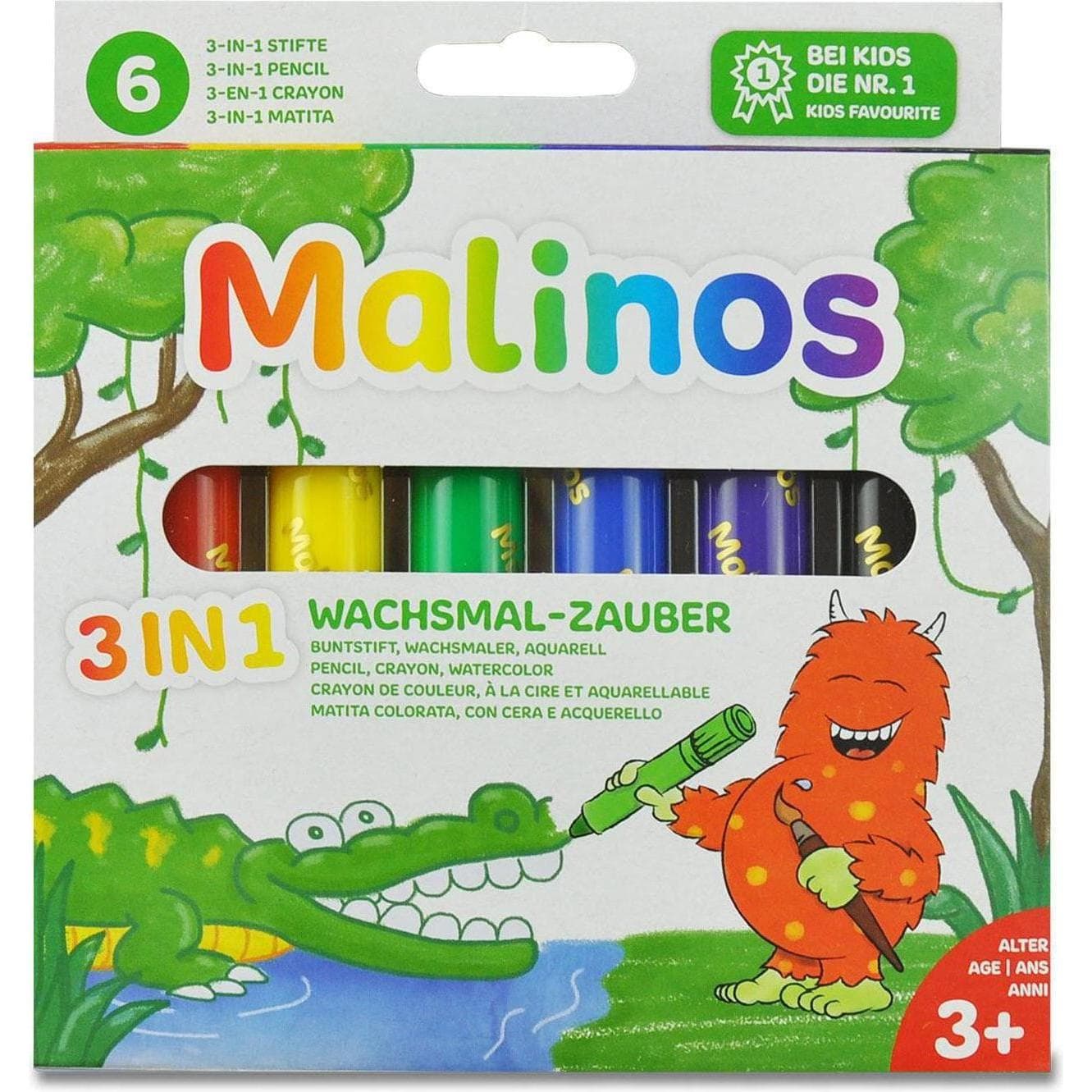 Malinos, Malstifte, Wachsmalstifte (6x)