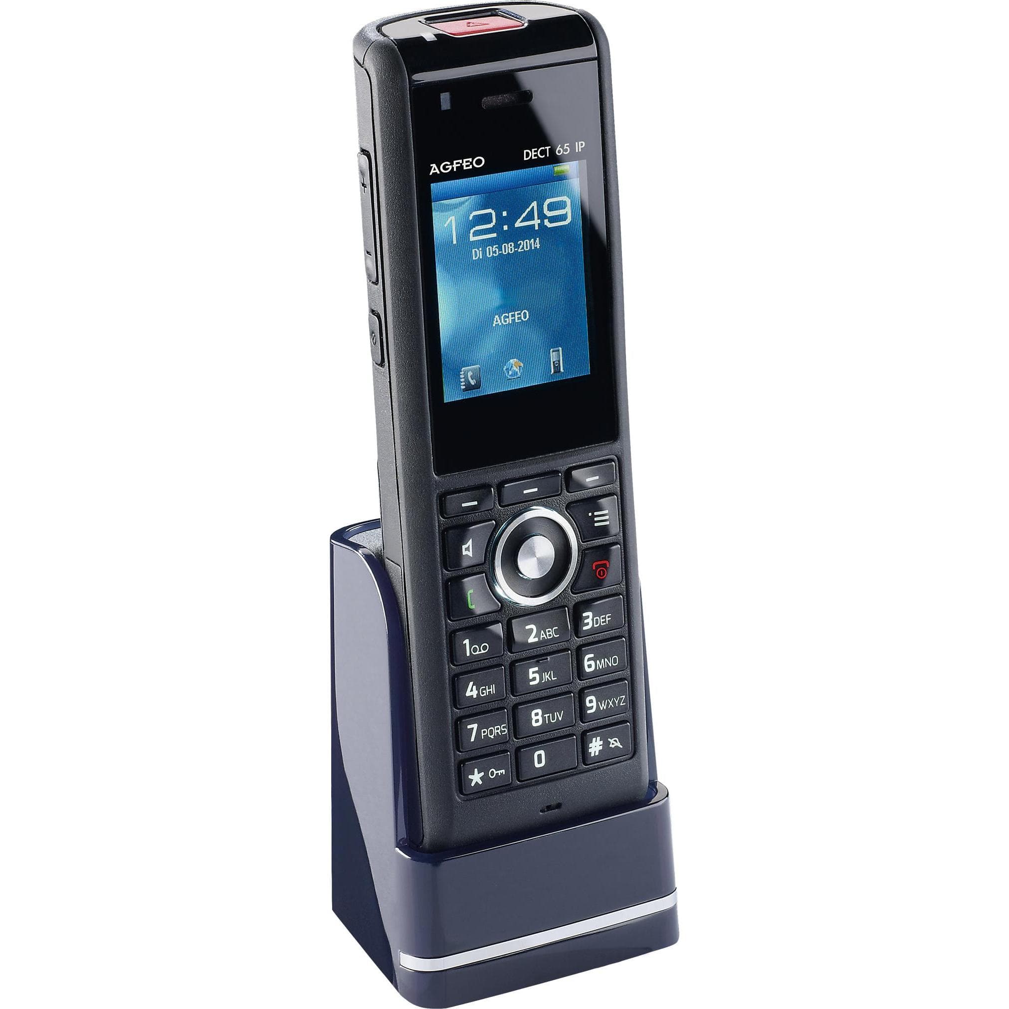 Agfeo DECT 65 IP Schutzklasse 65 stossfest wasserfest staubdicht für AS-/ES-Kommunikationssystemen SW V..., Telefon, Schwarz