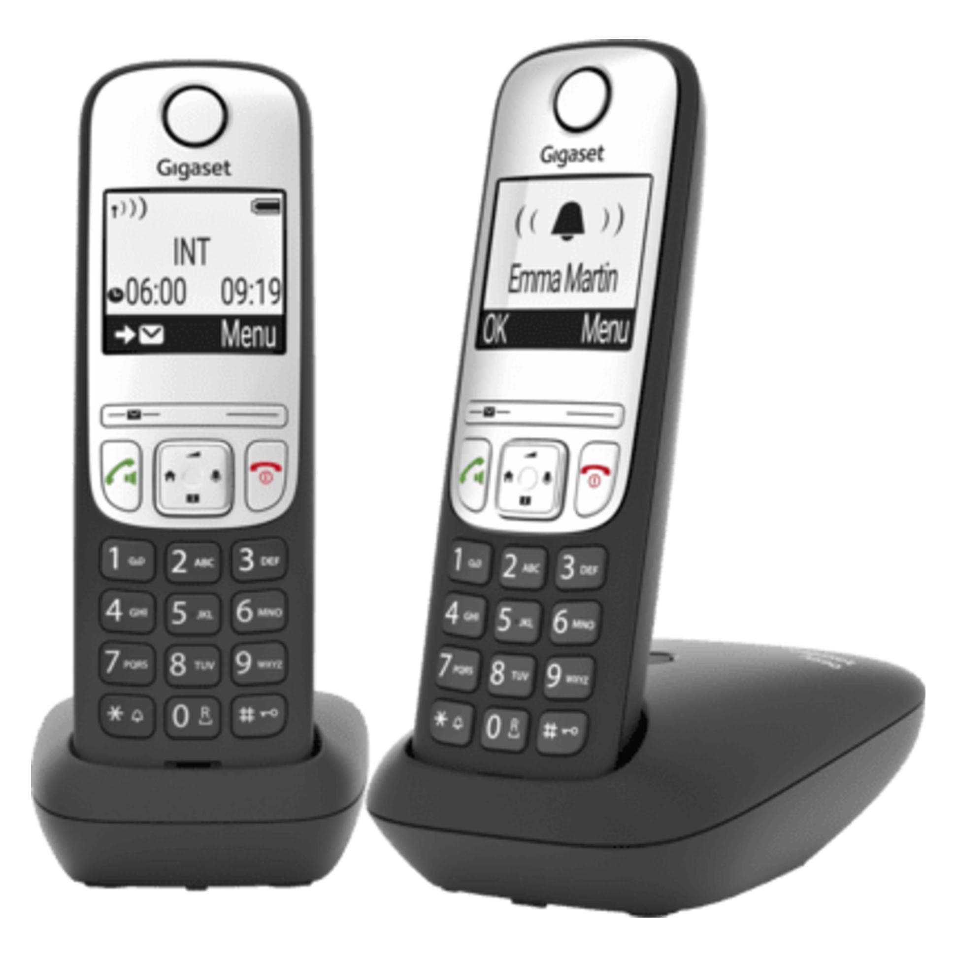 Gigaset A690 Duo (DE-Version), Telefon, Schwarz, Silber