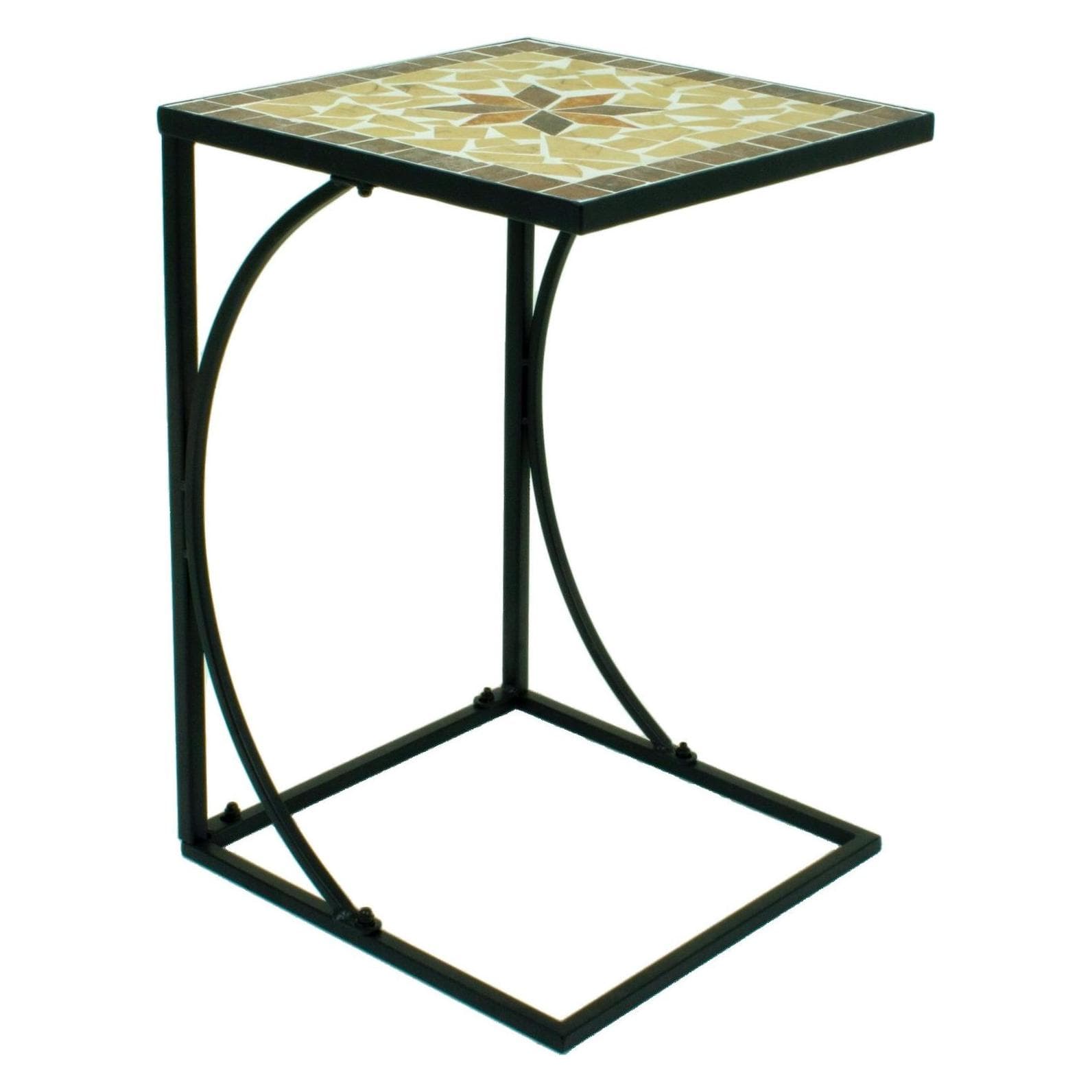 Garden Pleasure, Gartenbeistelltisch + Gartenservierwagen, Garten Beistelltisch Mosaik Roma