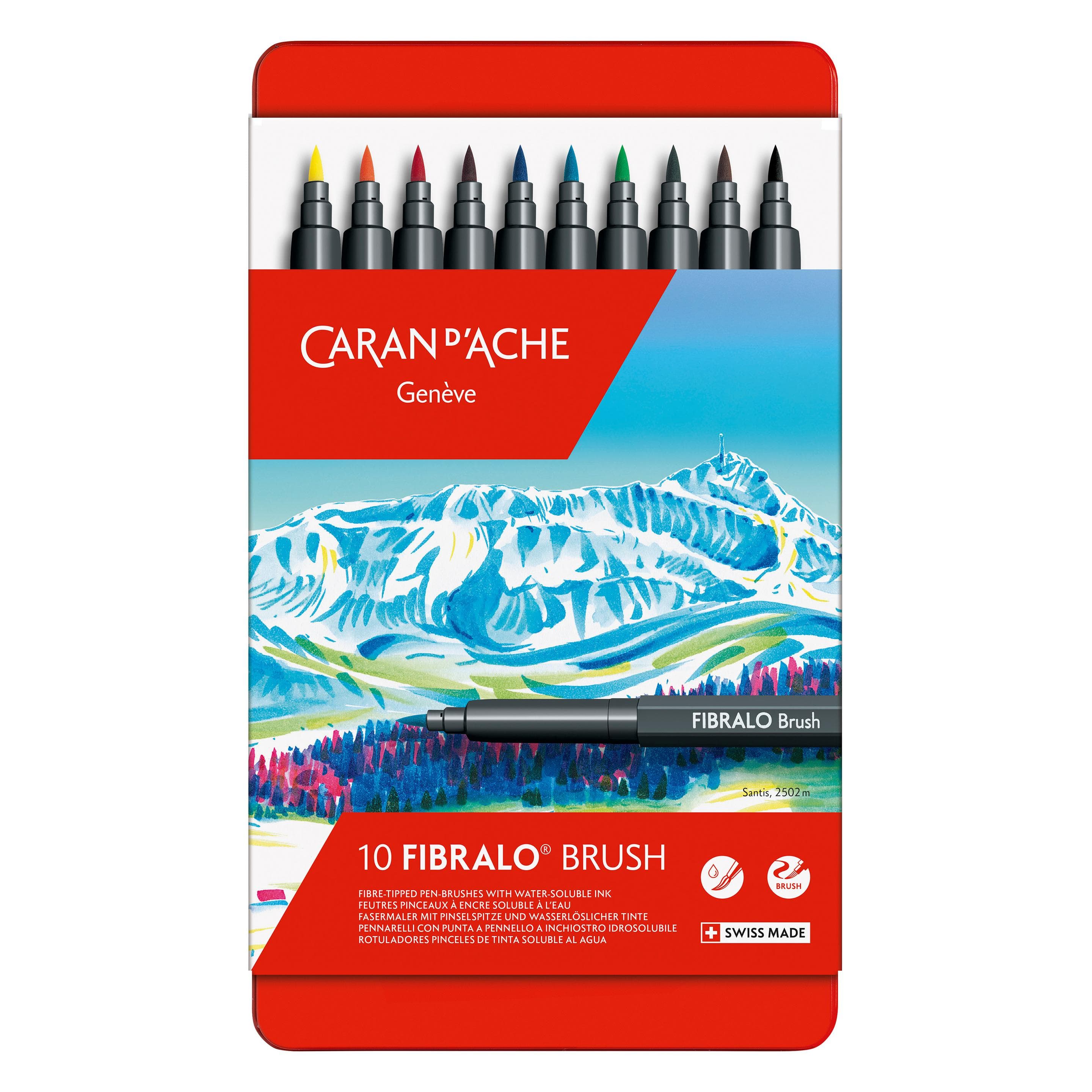 Caran d'Ache, Malstifte, Fibralo Brush Metallschachtel (10x)