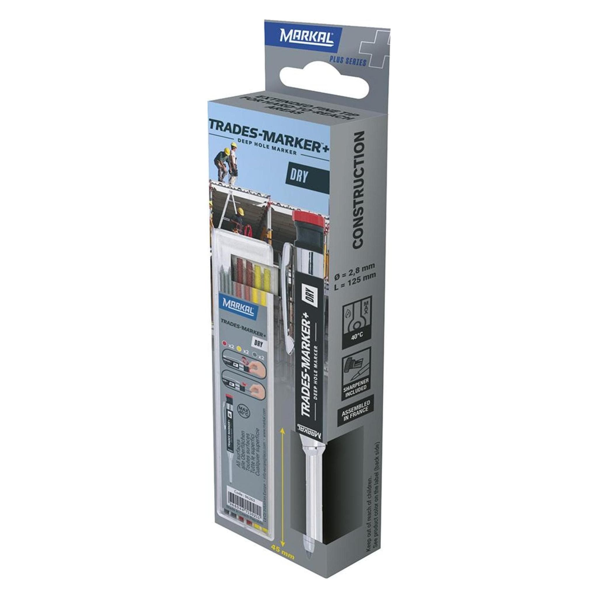 Markal, Schreibstifte, Trades-Marker Trockener Metallstift mit Kern (x1 Bleistift, x6 Graphitkern) (1x)
