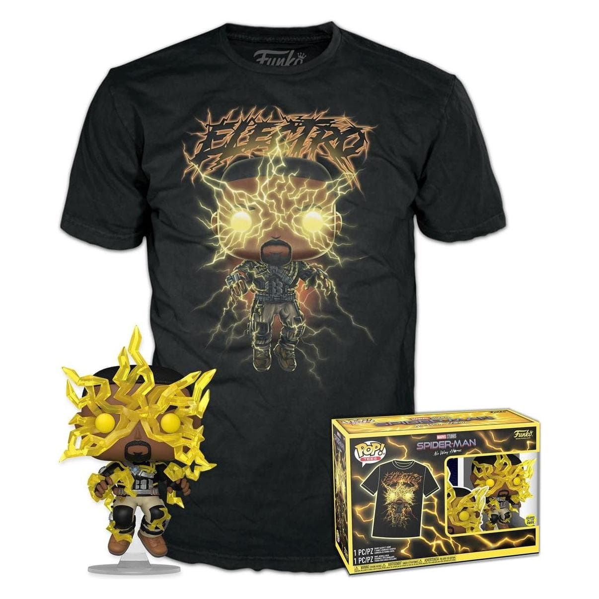 Funko Spider-Man: No Way Home POP! & Tee Vinyl Figur & T-Shirt Set Electro (GW) Grösse S