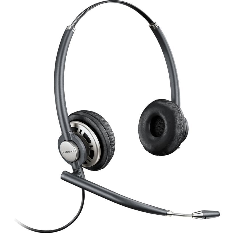 Poly EncorePRO HW720D (DA90 nicht im Lieferumfang enthalten) (Kabelgebunden, USB-A), Office Headset, Schwarz, Silber