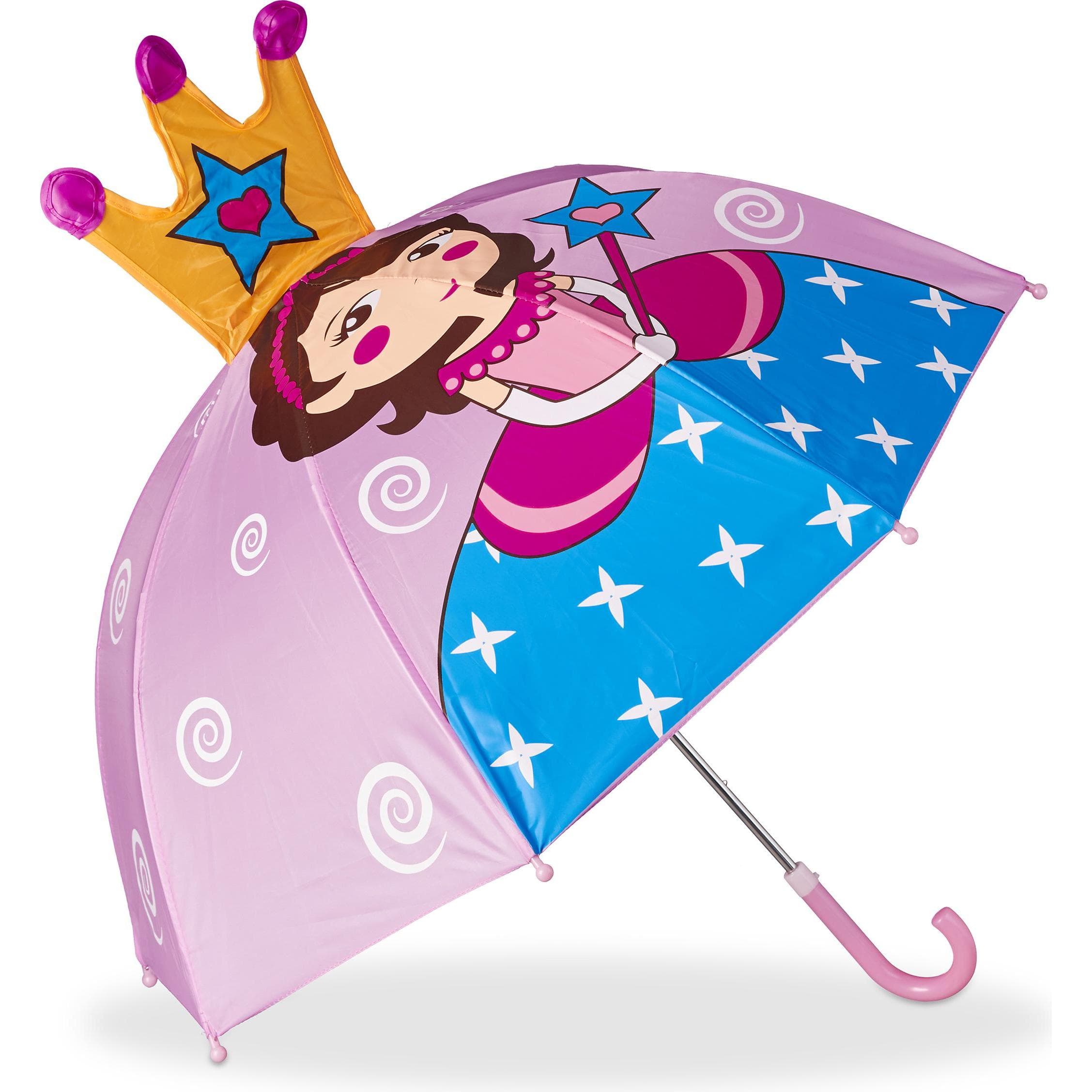 Relaxdays, Mädchen, Regenschirm, Kinderregenschirm, Rosa