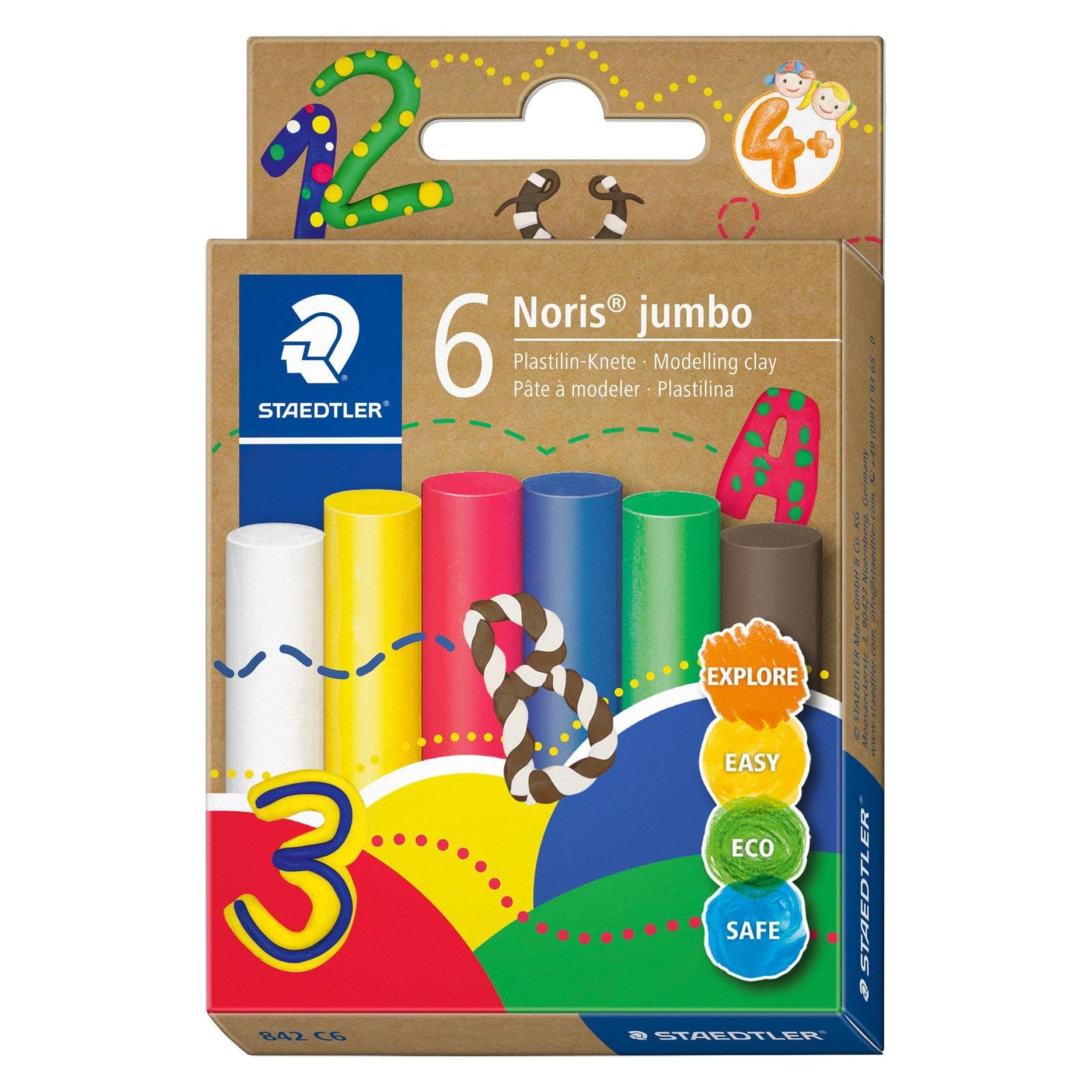 Staedtler Plastilin-Knetmasse 6er mehrfarbig