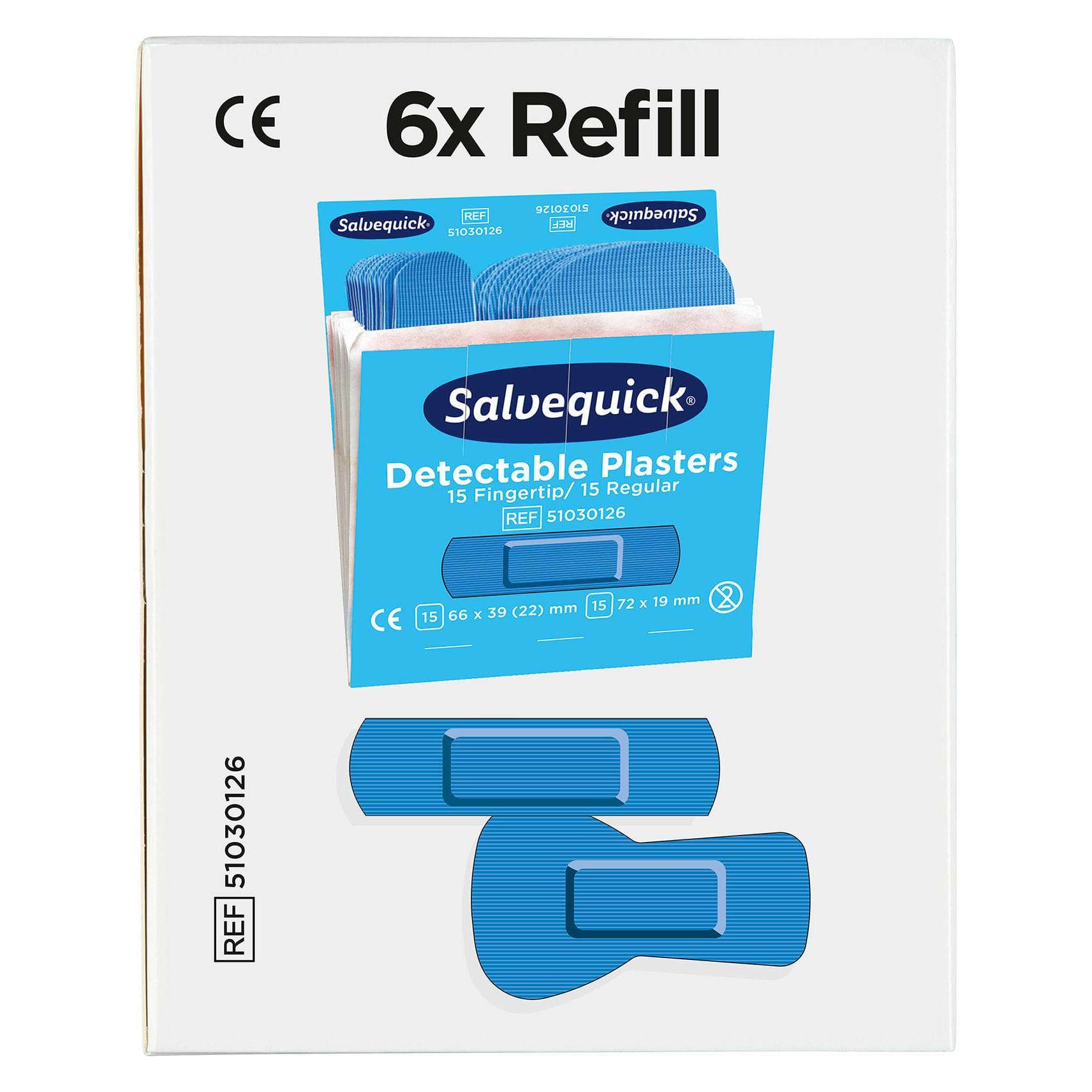 Salvequick, Pflaster, Refill Pflaster-Strips detectable (30x)