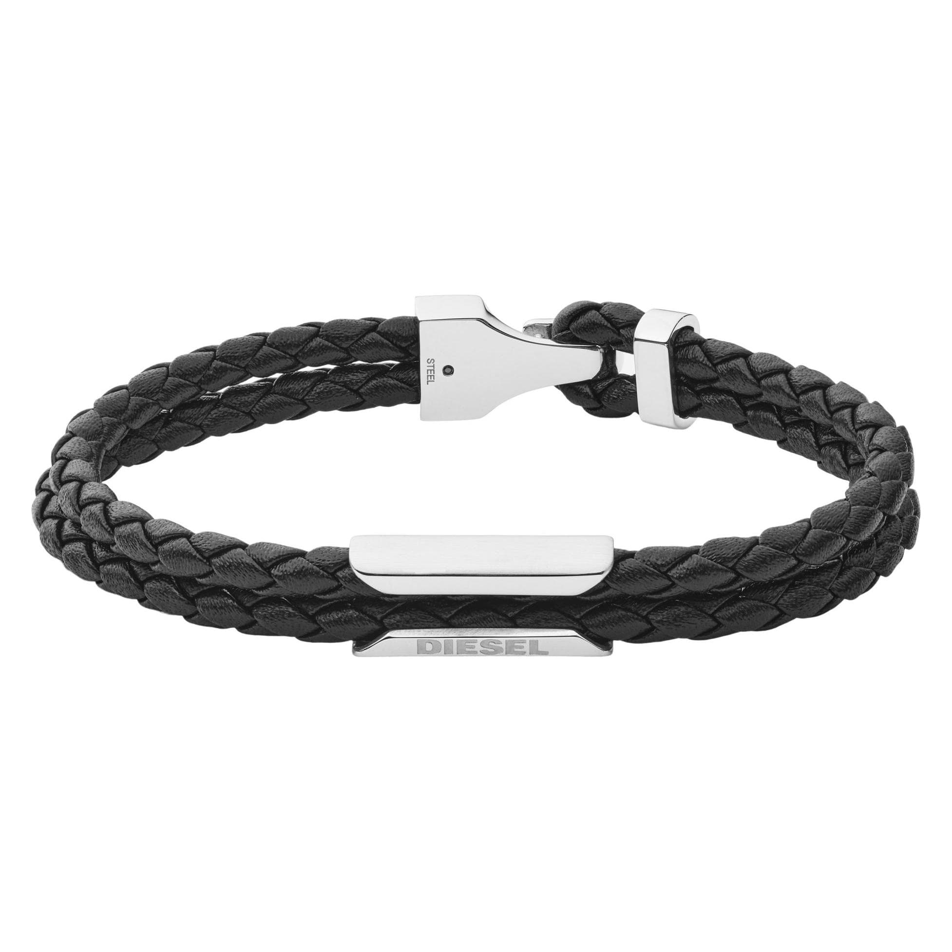 Diesel, Armschmuck, Stackables, (18.50 cm, Edelstahl, Leder)