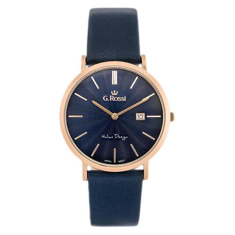 Gino Rossi, Armbanduhr, WATCH MEN'S WATCH - 10853A - SLIM (zg184h) + universal BOX, Blau, (40 mm)