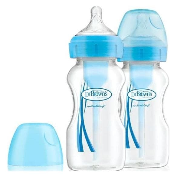 Dr Browns, Babyflasche, Optionen + Weithalsflasche + Blau 0m + 270ml 2 St. (WB92602) (270 ml)