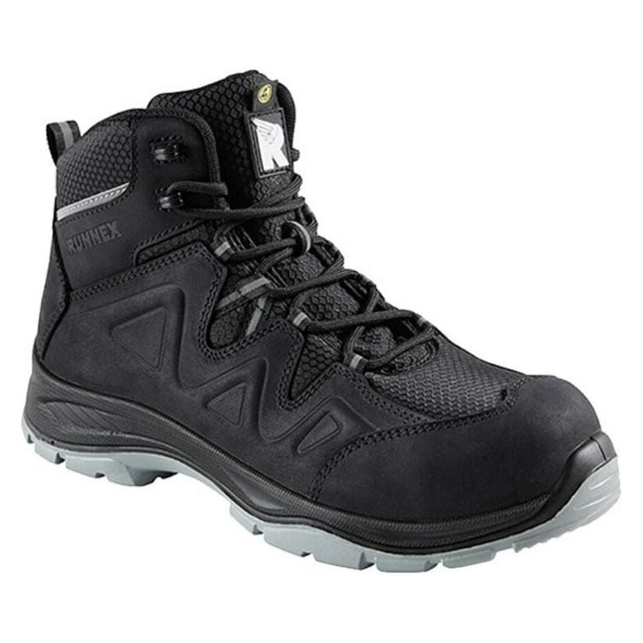 Runnex, Sicherheitsschuhe, S3S-ESD Sicherheitsschnürstiefel SmartStar, Schwarz/Grau (48)