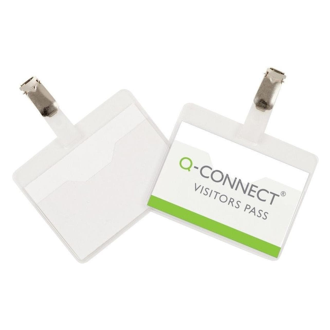 Q-Connect, Informationsschild, Namensschilder mit Clip, 2/3 geschlossen
