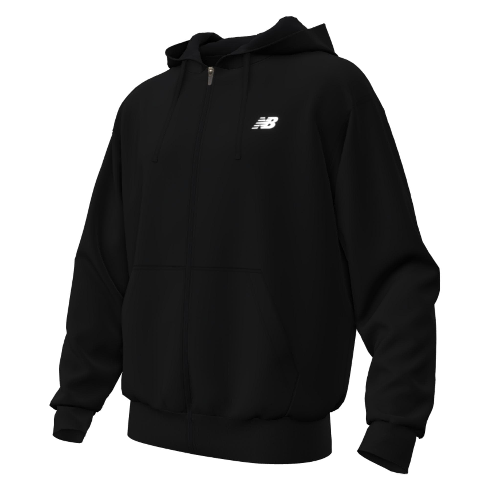 New Balance, Herren, Pullover, Stacked Logo French Terry FZ Hoodie, Schwarz, (S)