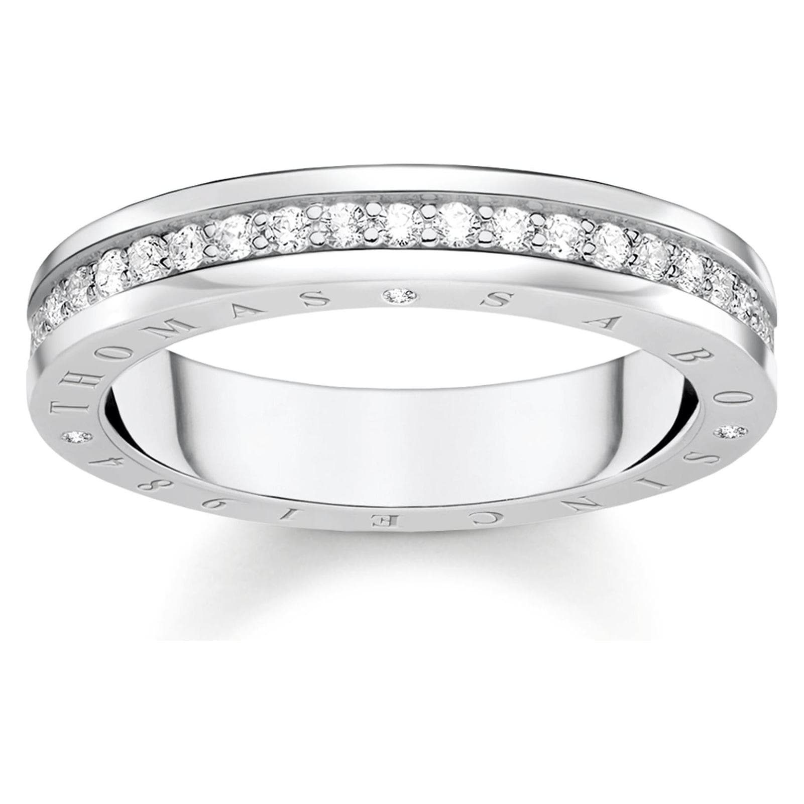 Thomas Sabo, Ring, Ring mit weissen Steinen silber, (54, 925 Silber)