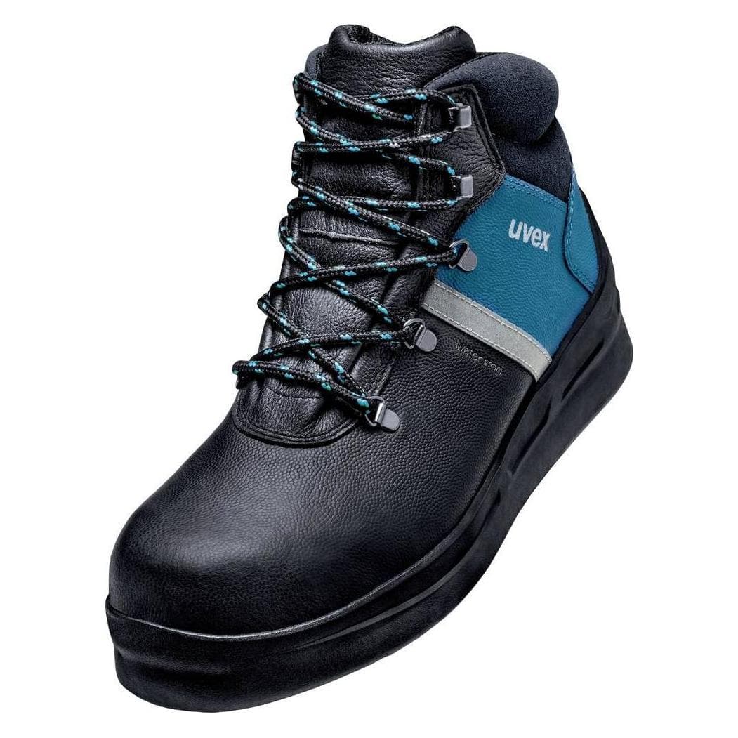 Uvex, Sicherheitsschuhe, 3 asphaltpro Stiefel S3 65592 schwarz, blau Weite 11 Größe 41 (S3, 41)