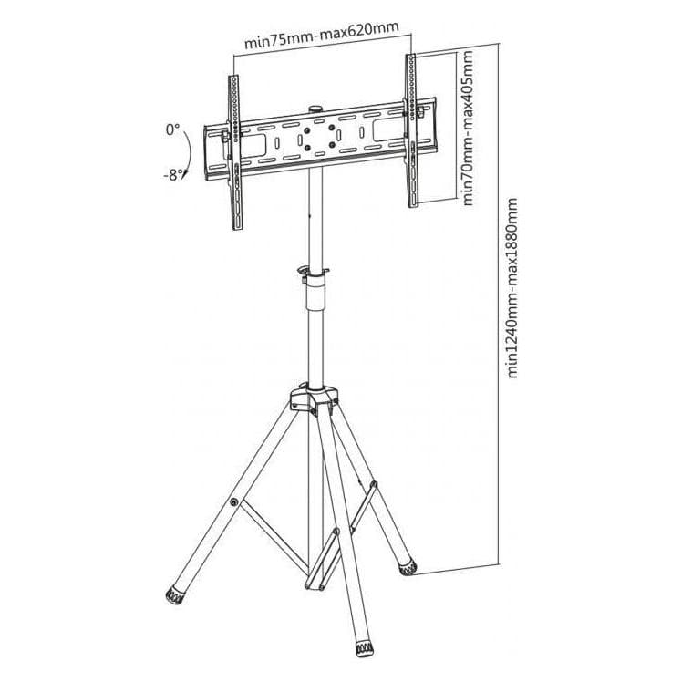 Sbox FST-846 Floor Flat Screen LED 37"-70" 35kg (35 kg, 37" - 70"), TV Ständer, Schwarz