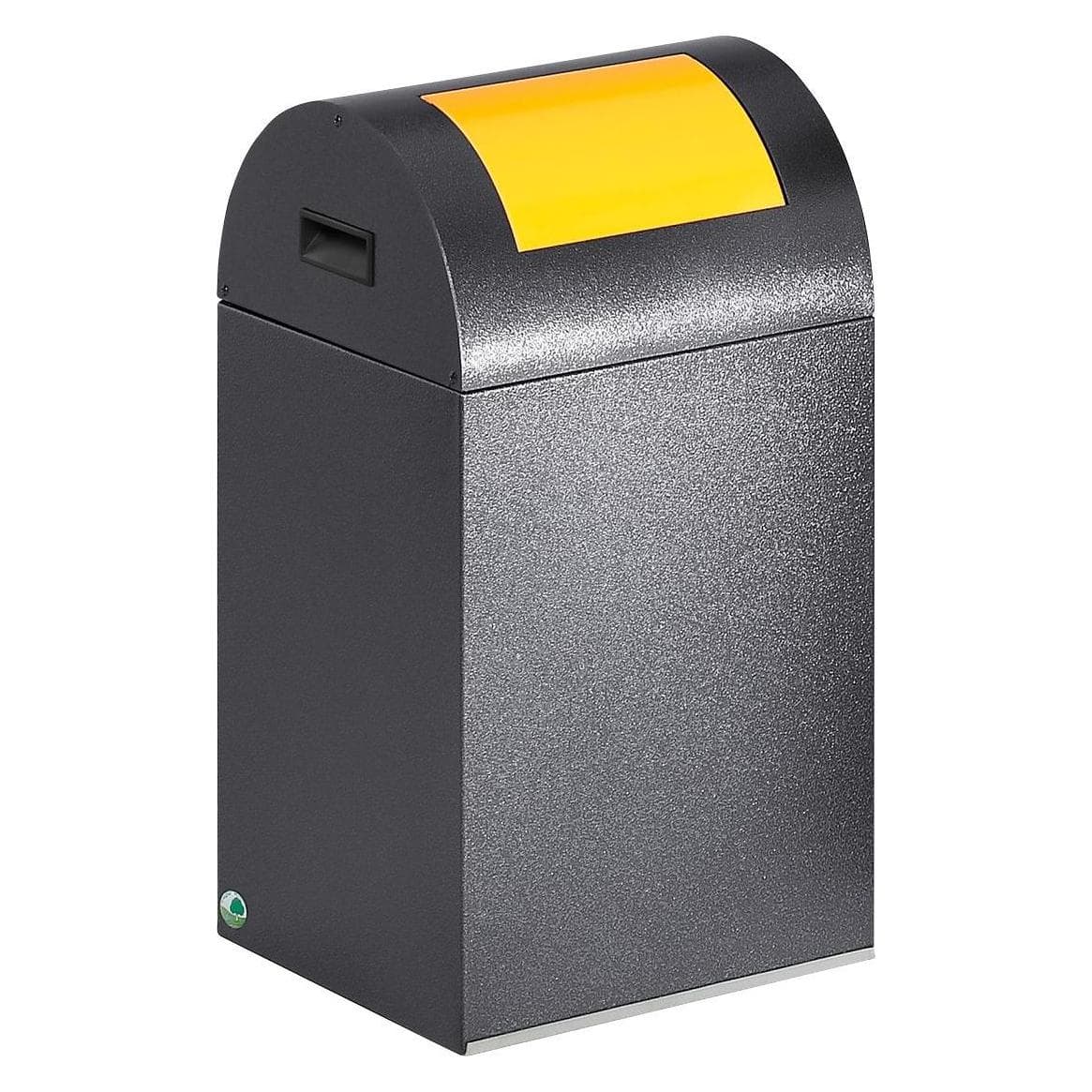 VAR Selbstlöschende Wertstoffsammler, 43 l, 320x600x320mm, antiksilber, Klappe gelb, Abfalleimer, Gelb