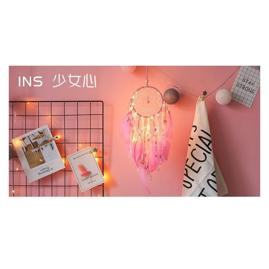 Cover-Discount DIY Bastel-Set Traumfänger Dreamcatcher pink