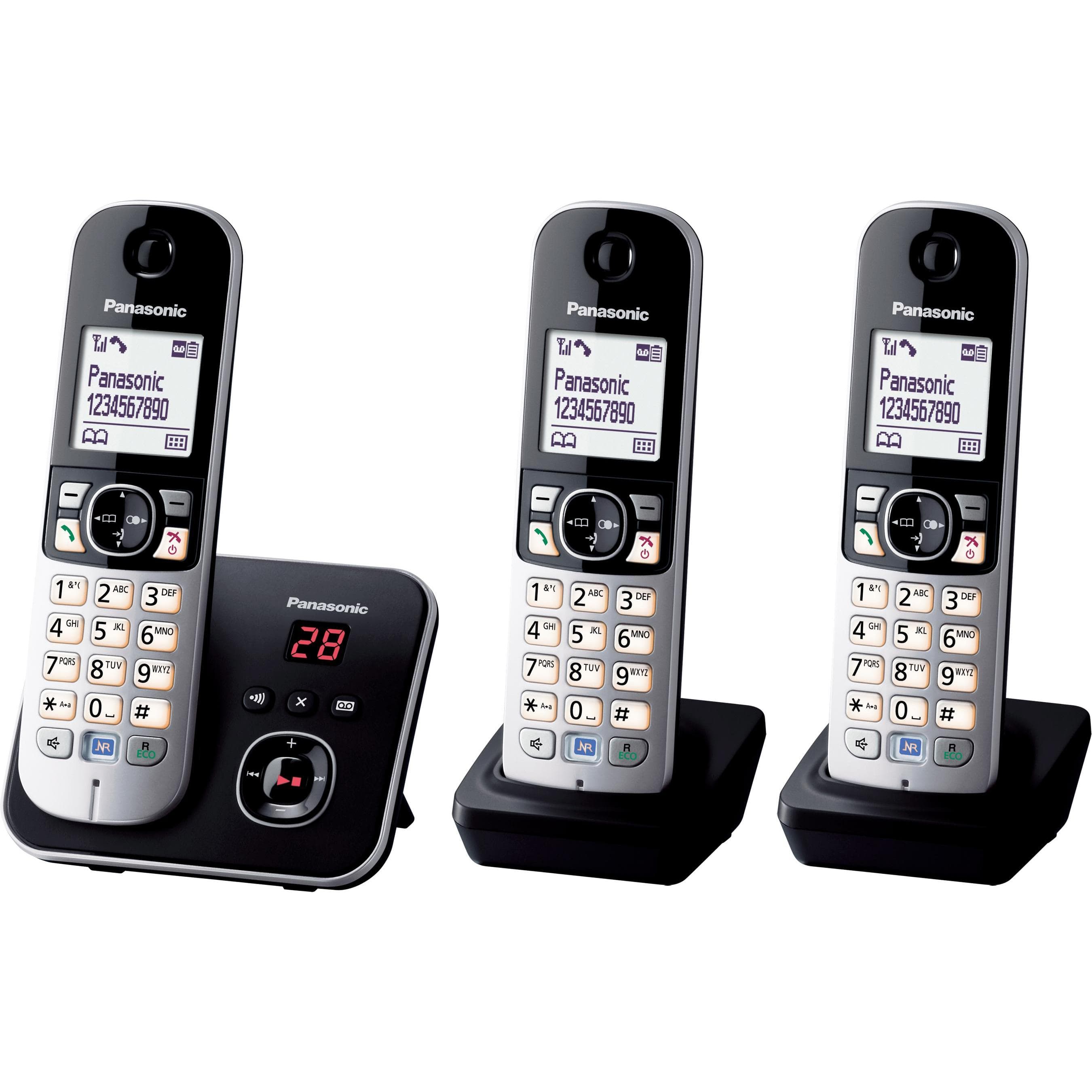 Panasonic KX-TG6823, Telefon, Schwarz, Silber