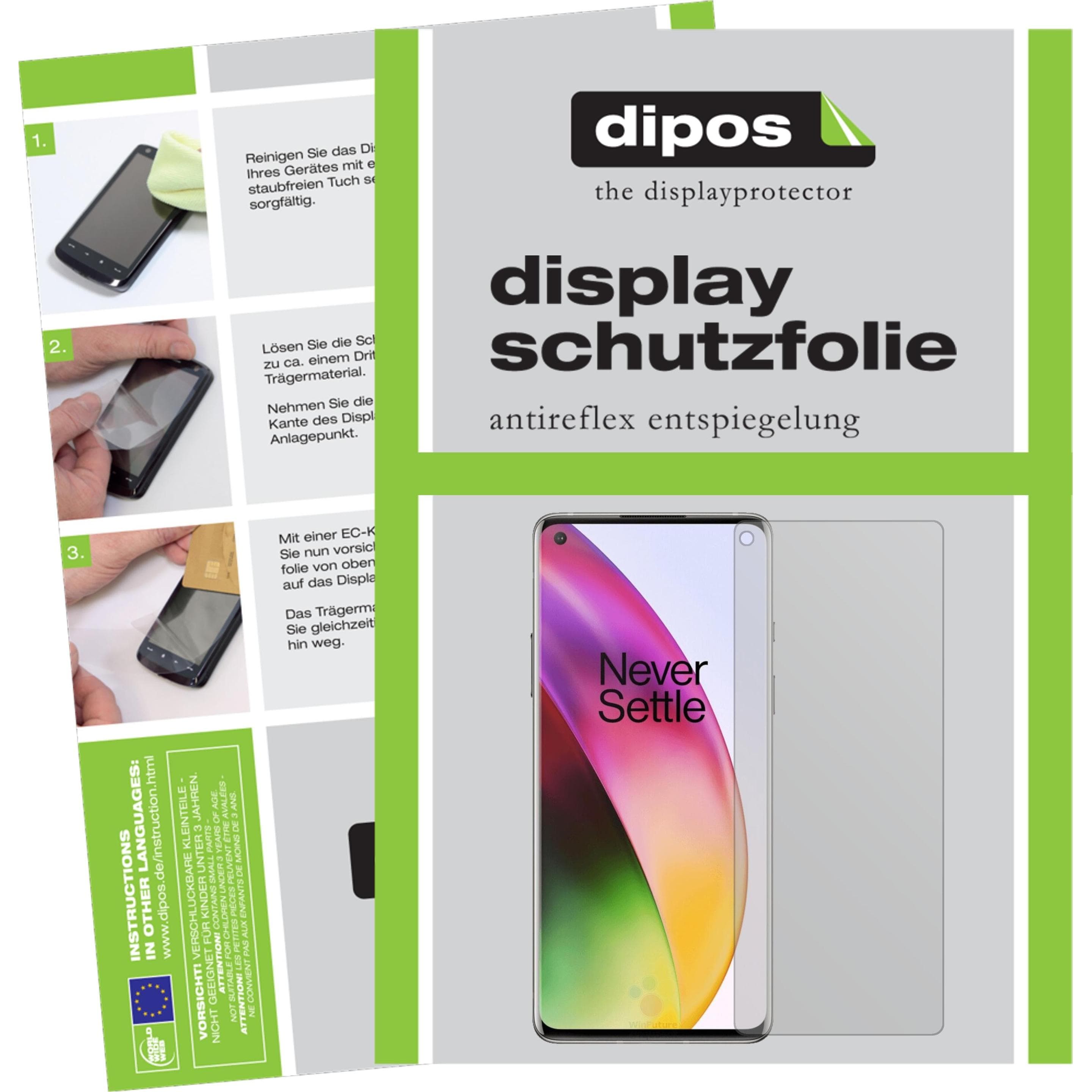 Dipos Displayschutzfolie Antireflex (2 Stk., Oneplus 8), Smartphone Schutzfolie, Transparent
