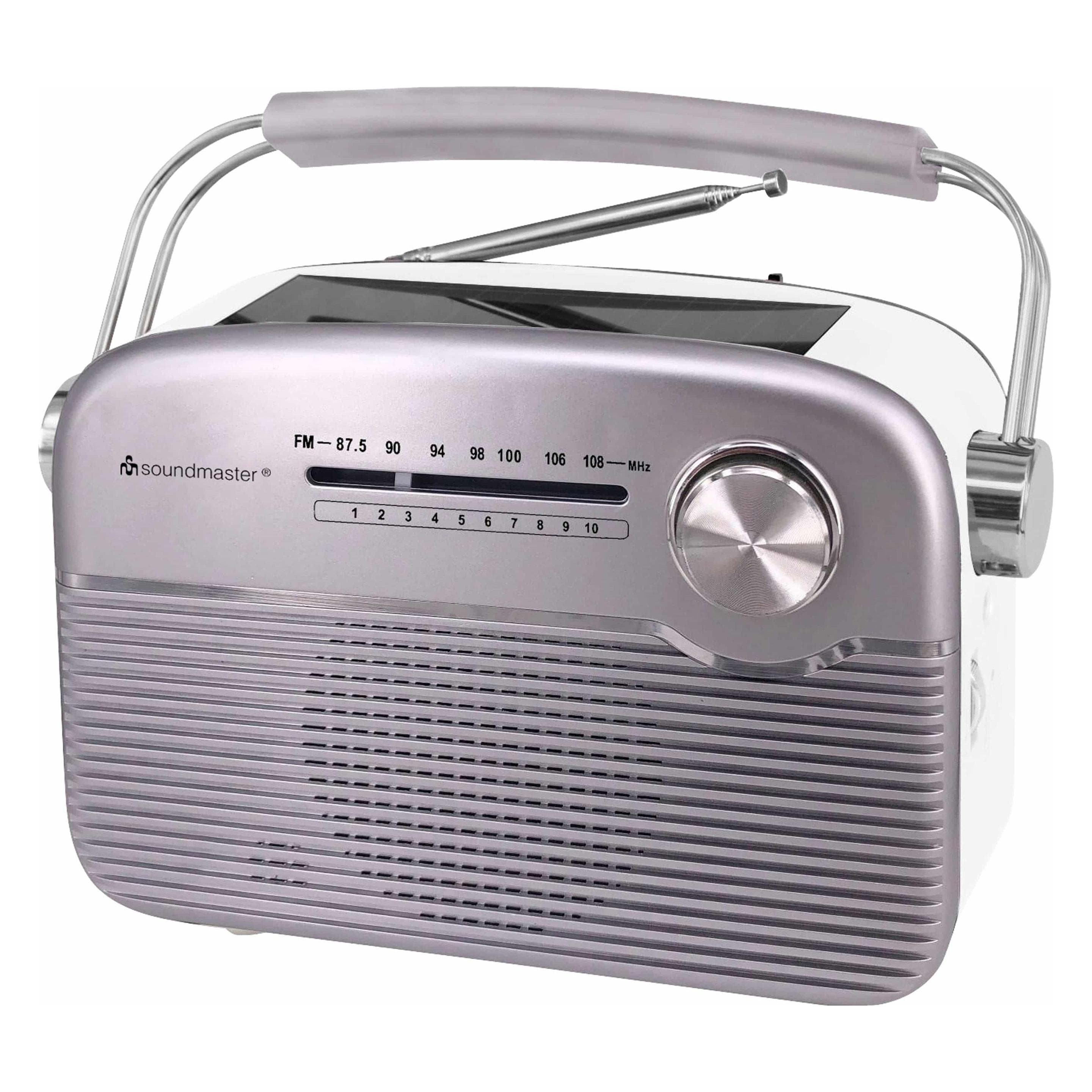 Soundmaster UKW Radio TR480SI, mit Solarpanel, silber (FM), Radio, Silber