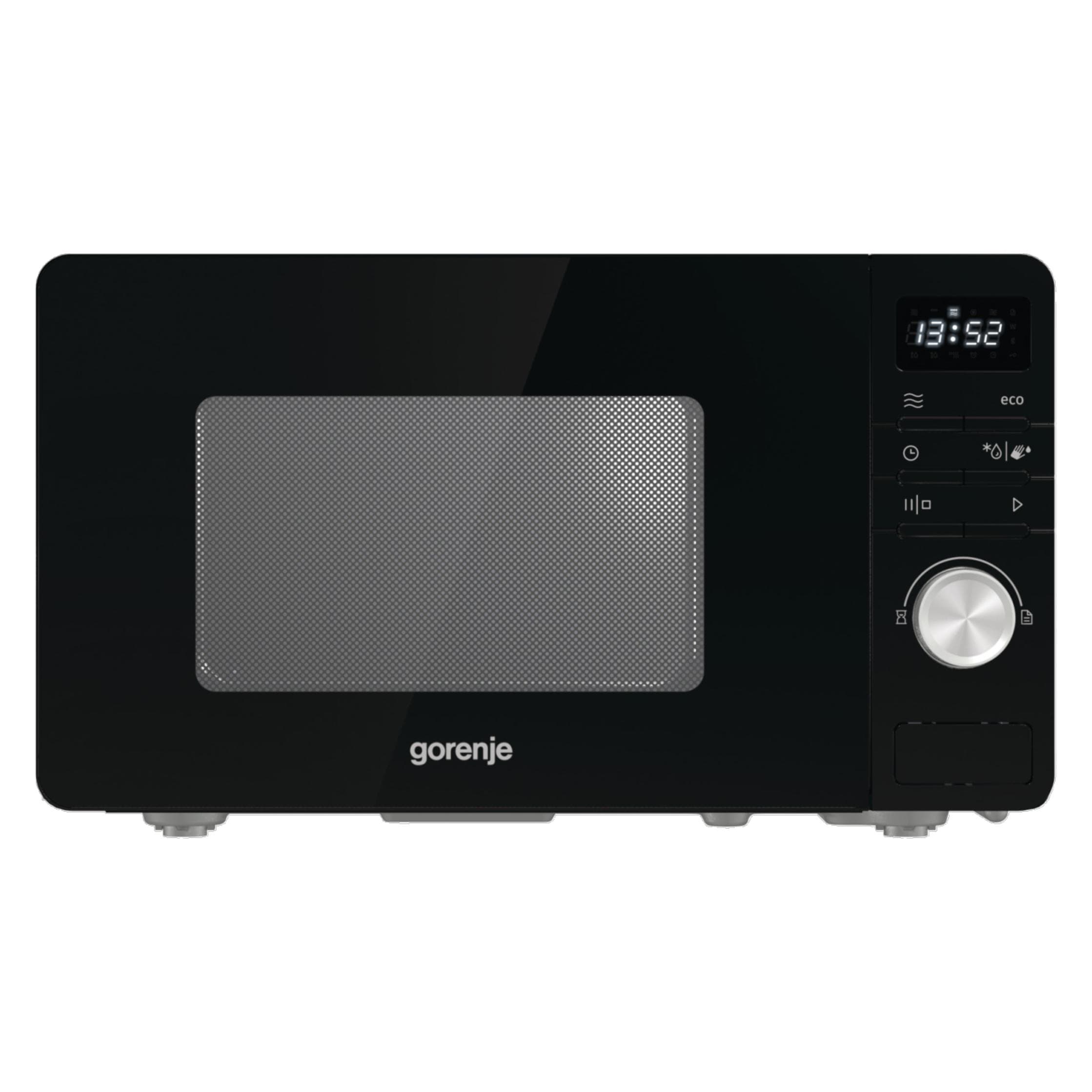 Gorenje MO20A3B, Mikrowelle, Schwarz, Transparent