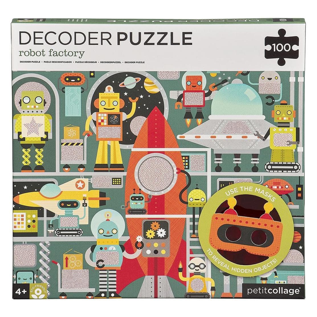 Petitcollage Decoder Puzzle Roboter 100 Teile SV (100 Teile)