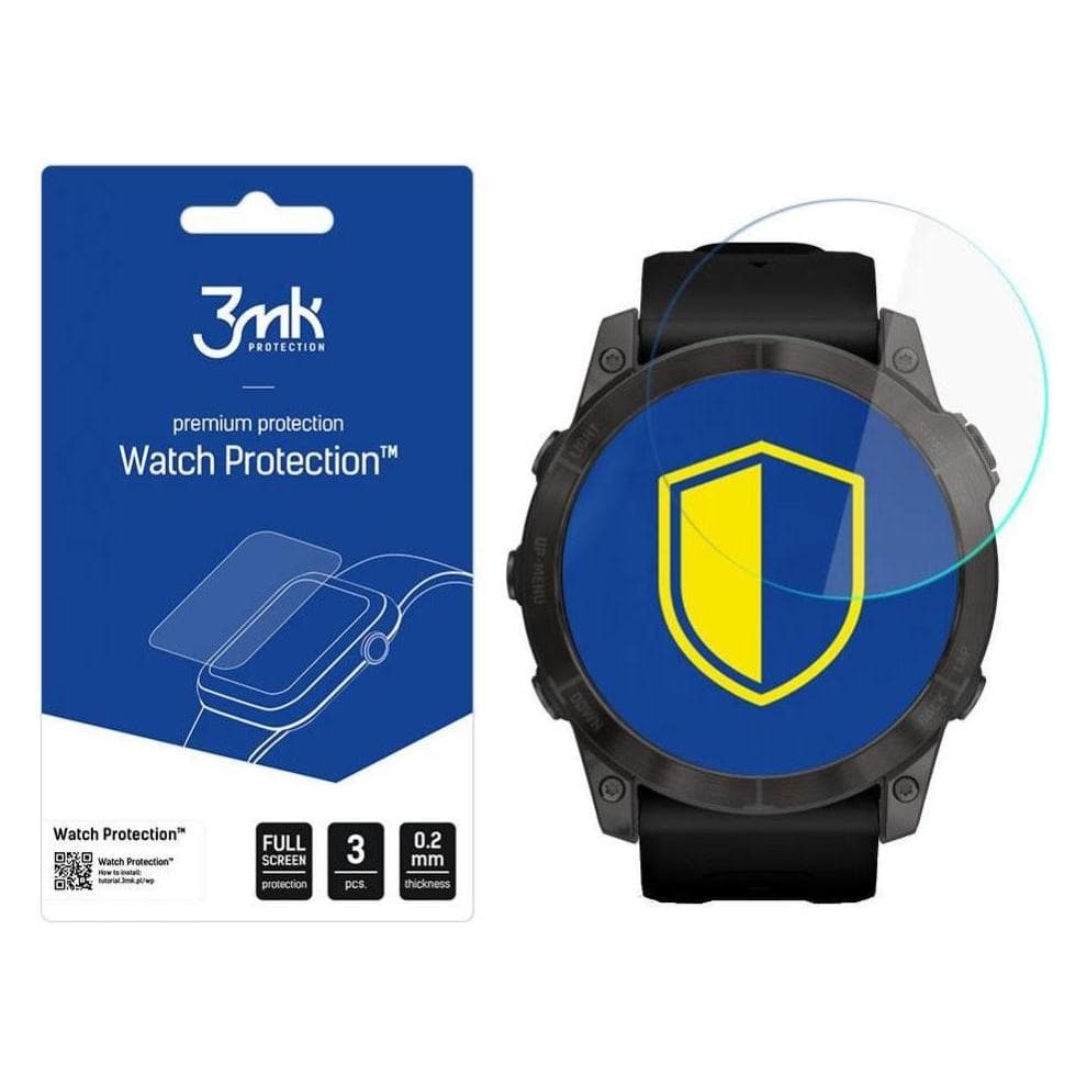 3MK hybrid glass Watch Protection FG for Garmin Fenix 7, Smartwatch Schutzfolie, Grün