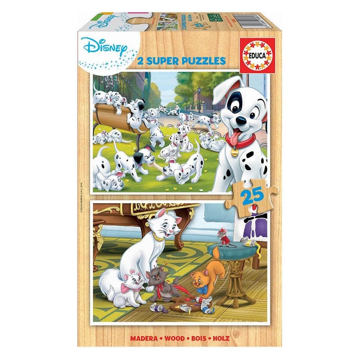 Educa Holzpuzzle Dalmatians&aristocats 2x25 T. (25 Teile)